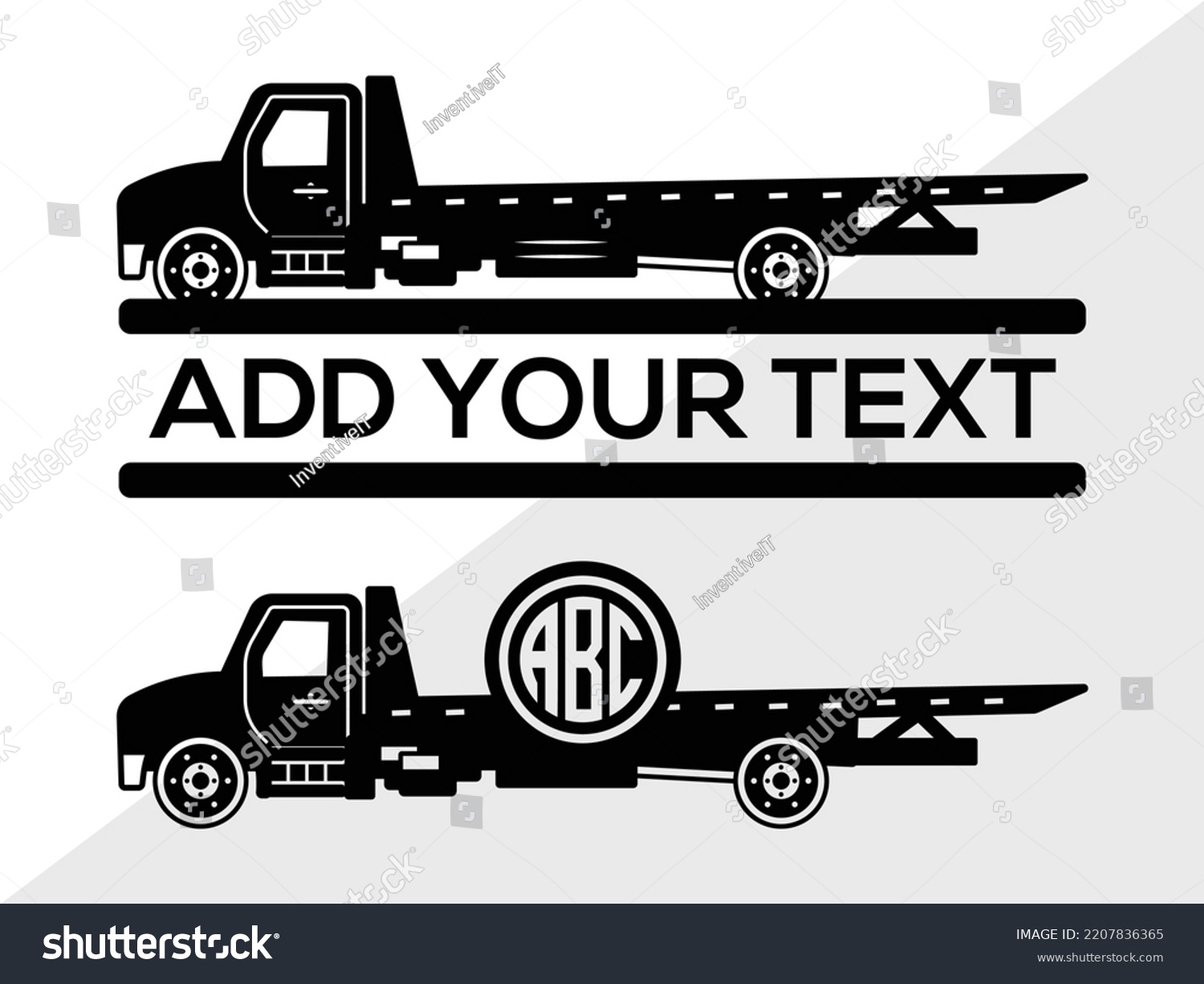 SVG of Rollback Truck Monogram SVG Printable Vector Illustration svg