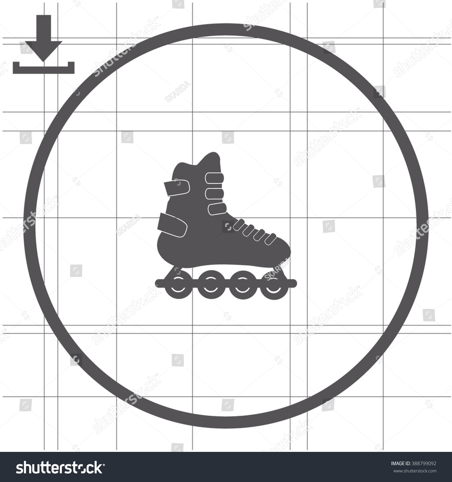 Roller Skate Symbol Vector Illustration Stock Vector (Royalty Free