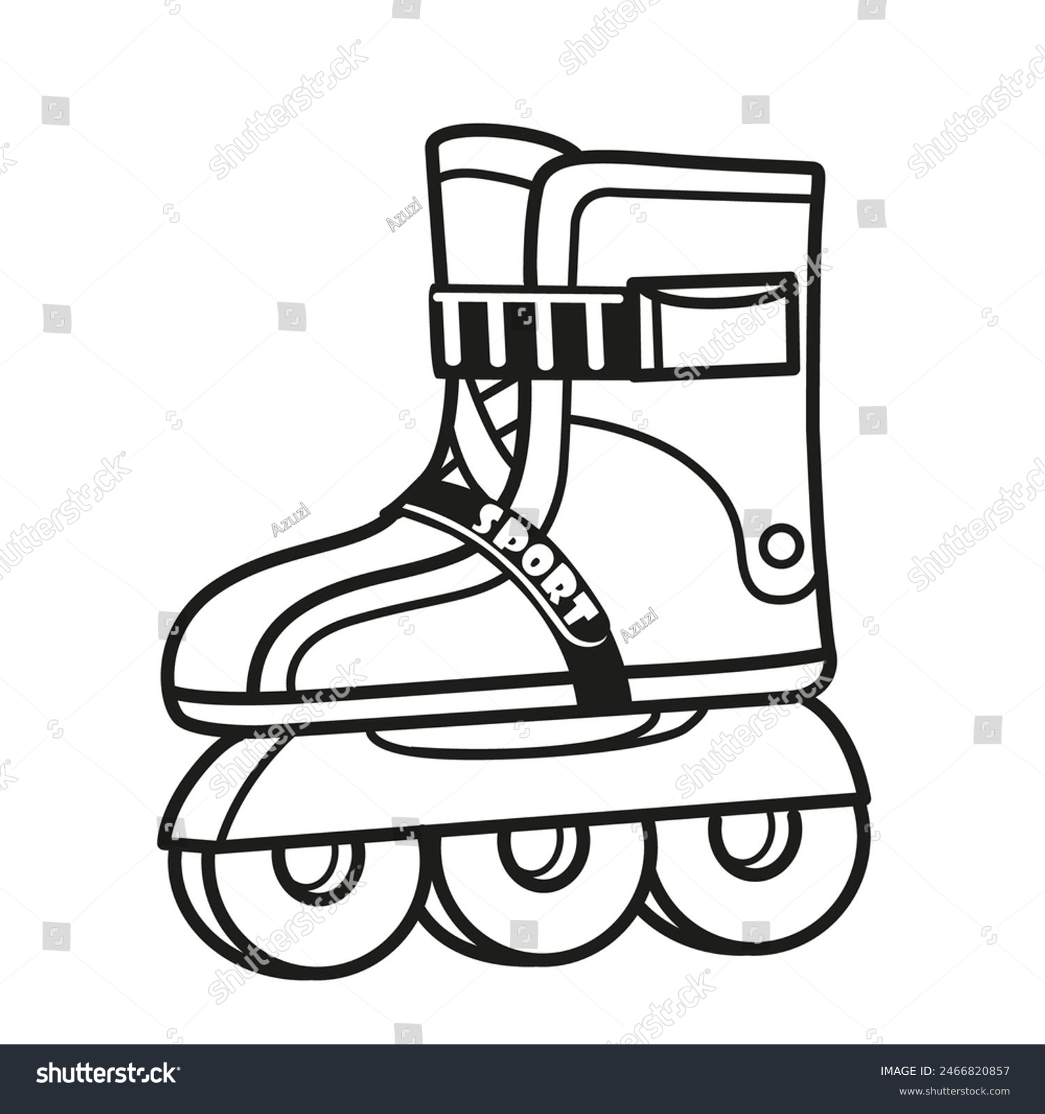 recommend clip art: Rollers outlined for coloring page on white background. Image produced without the use of any form of AI software at any stage