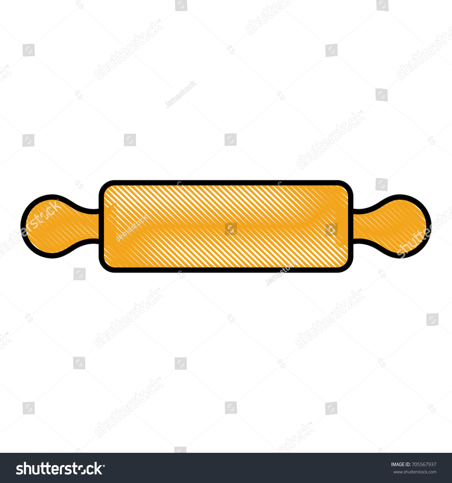Rolling Pin Vector Illustration Stock Vector (Royalty Free) 705567937