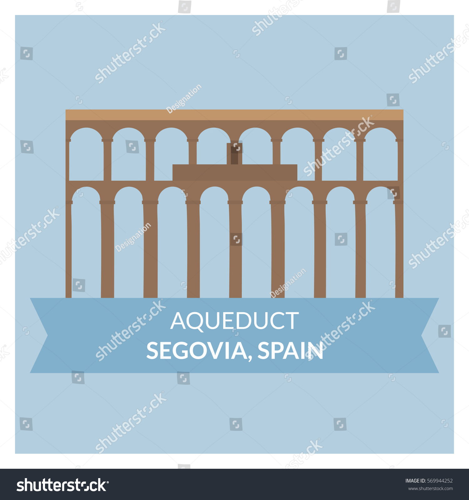 SVG of Roman Aqueduct (Segovia, Spain) vector building svg