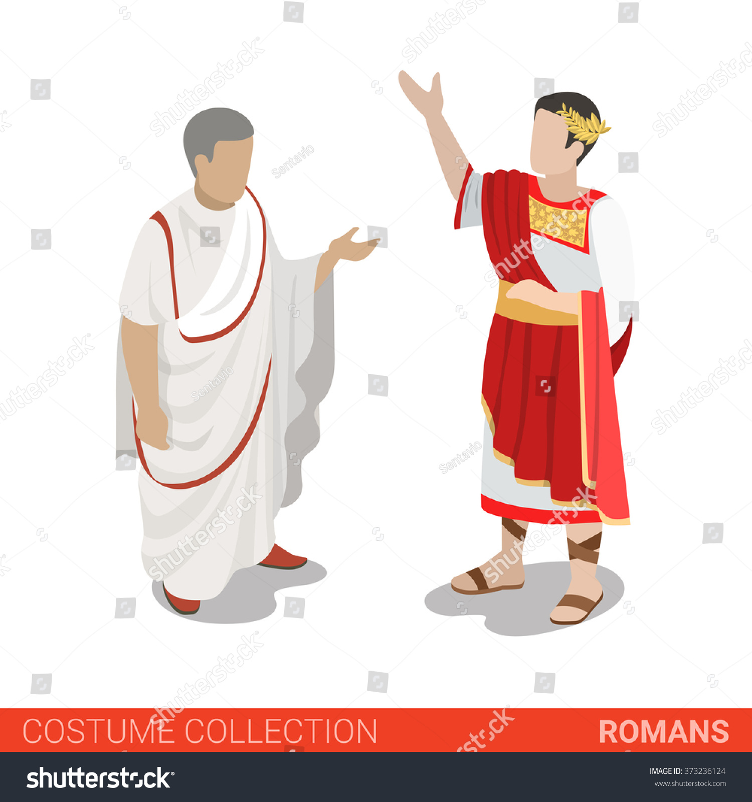 Roman Empire Caesar Senator Flat 3d Stock Vector 373236124 - Shutterstock