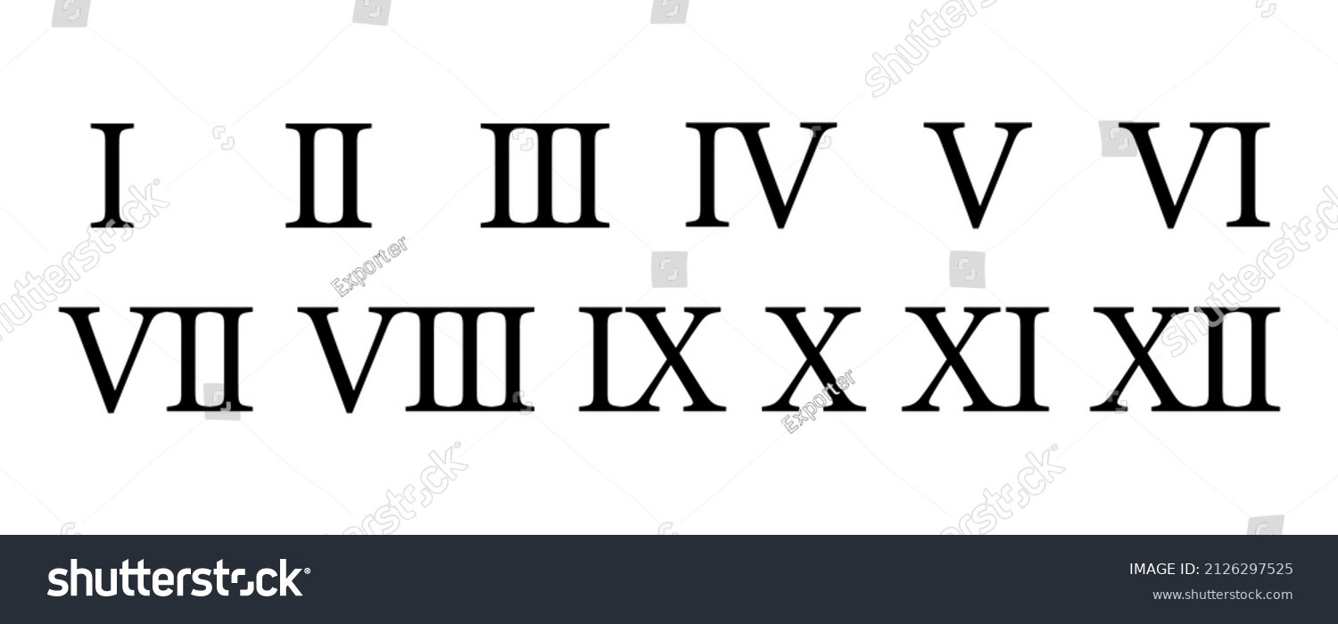 Roman Numerals Icon Set On White Stock Vector (Royalty Free) 2126297525 ...