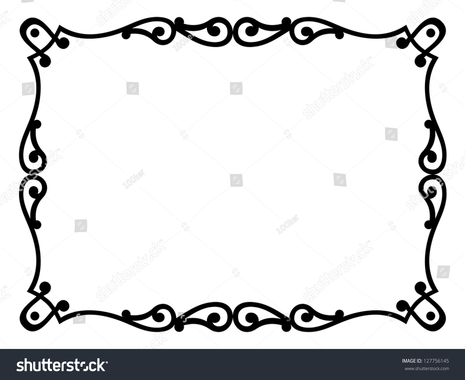 Roman Style Black Ornamental Decorative Frame Stock Vector Illustration ...