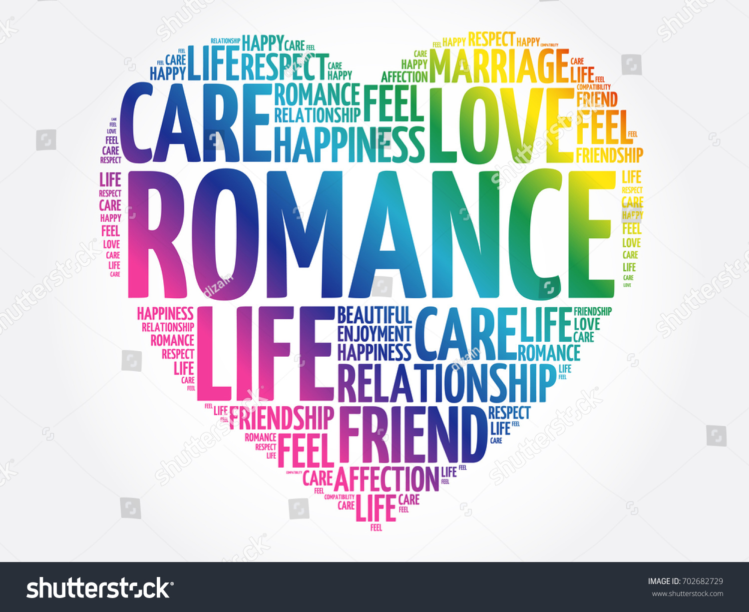 romance word cloud collage heart concept stock vector royalty free