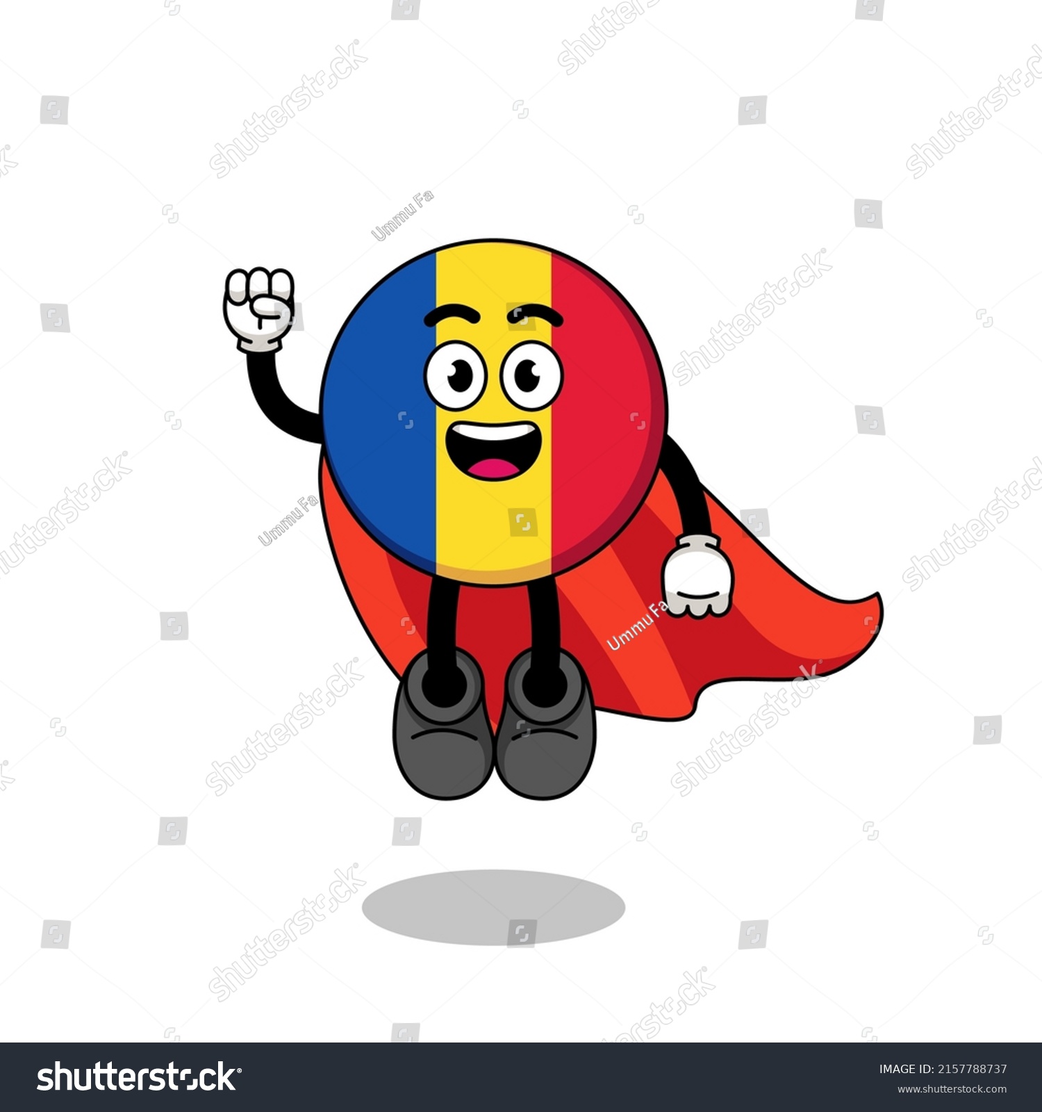 Romania Flag Cartoon Flying Superhero Character Stock Vector (Royalty ...