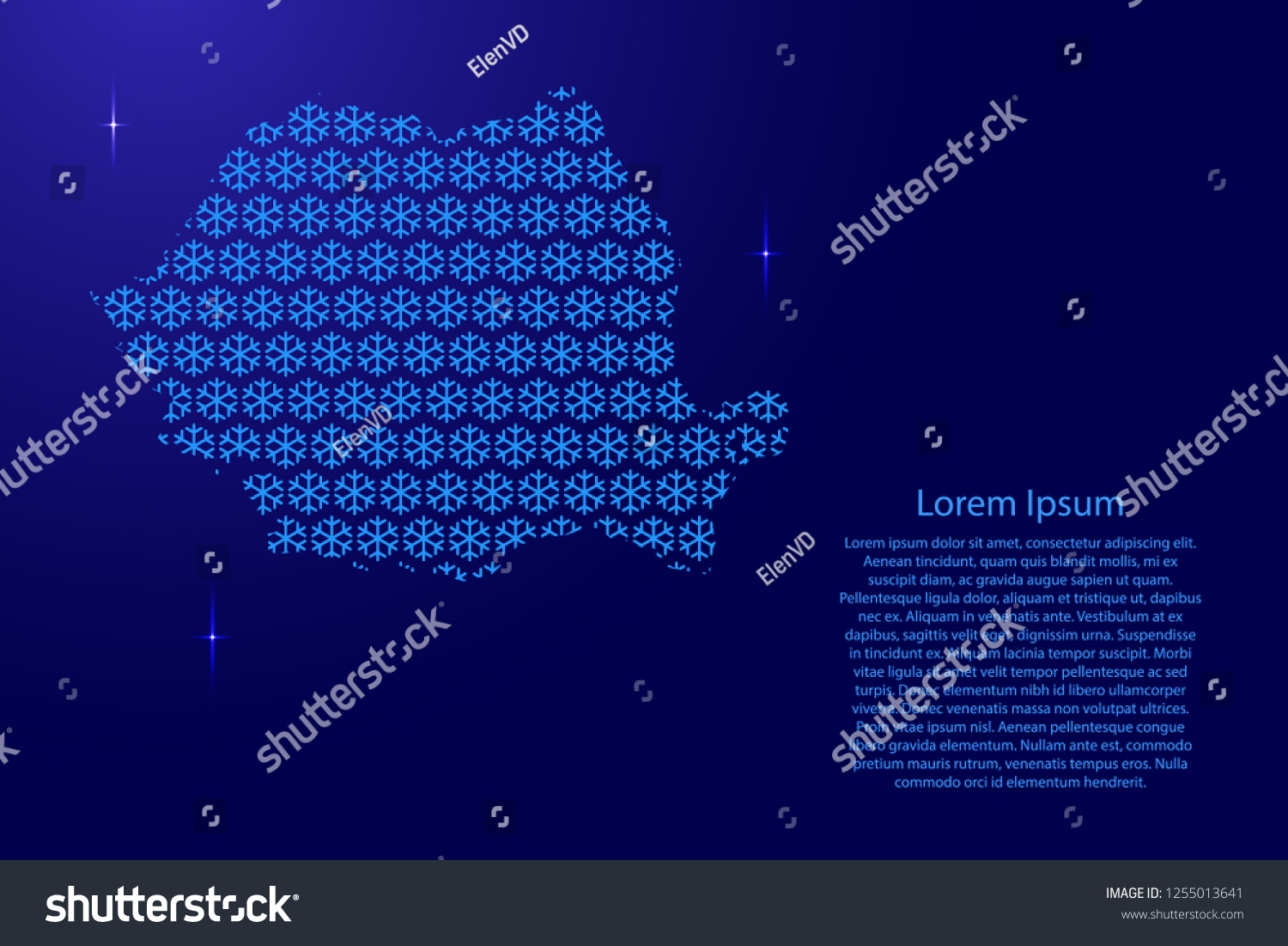 Romania Map Abstract Schematic Snowflake Blue Stock Vector (Royalty ...