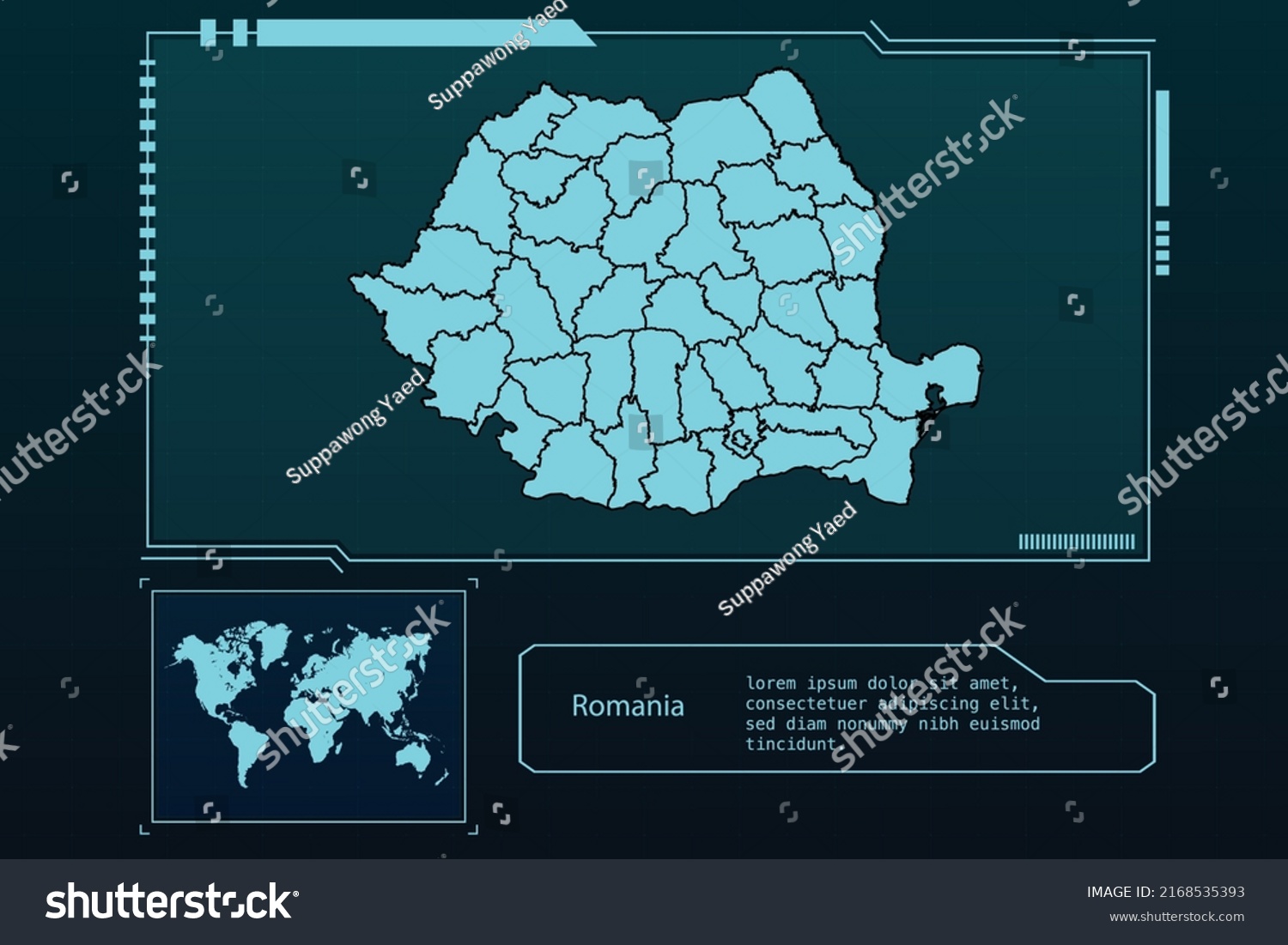 Romania Map Futuristic Infographic Map Element Stock Vector Royalty   Stock Vector Romania Map Futuristic Infographic Map Element Collection Background 2168535393 