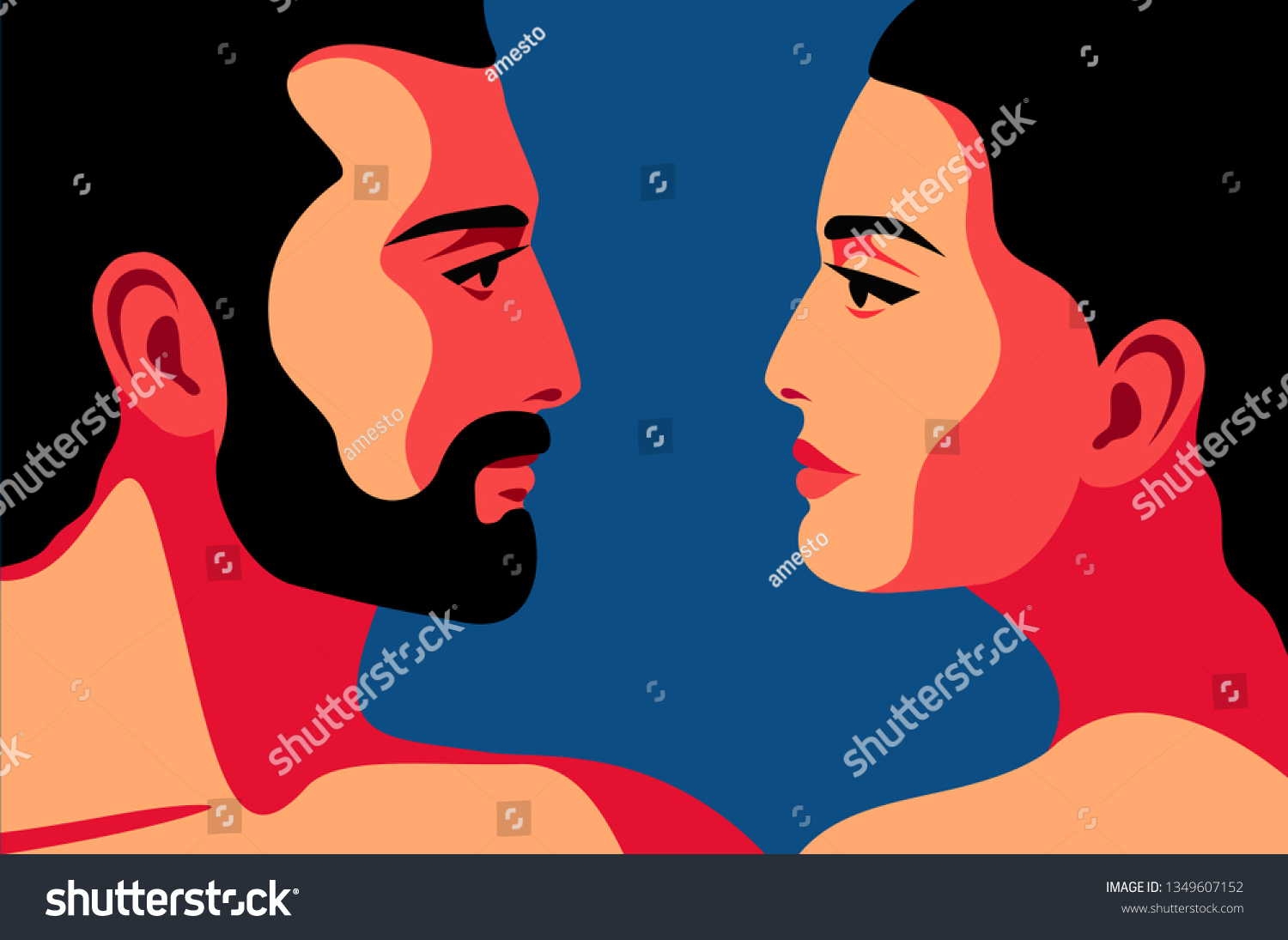 Romantic Concept Couple Love Man Woman Stock Vector Royalty Free 1349607152 Shutterstock