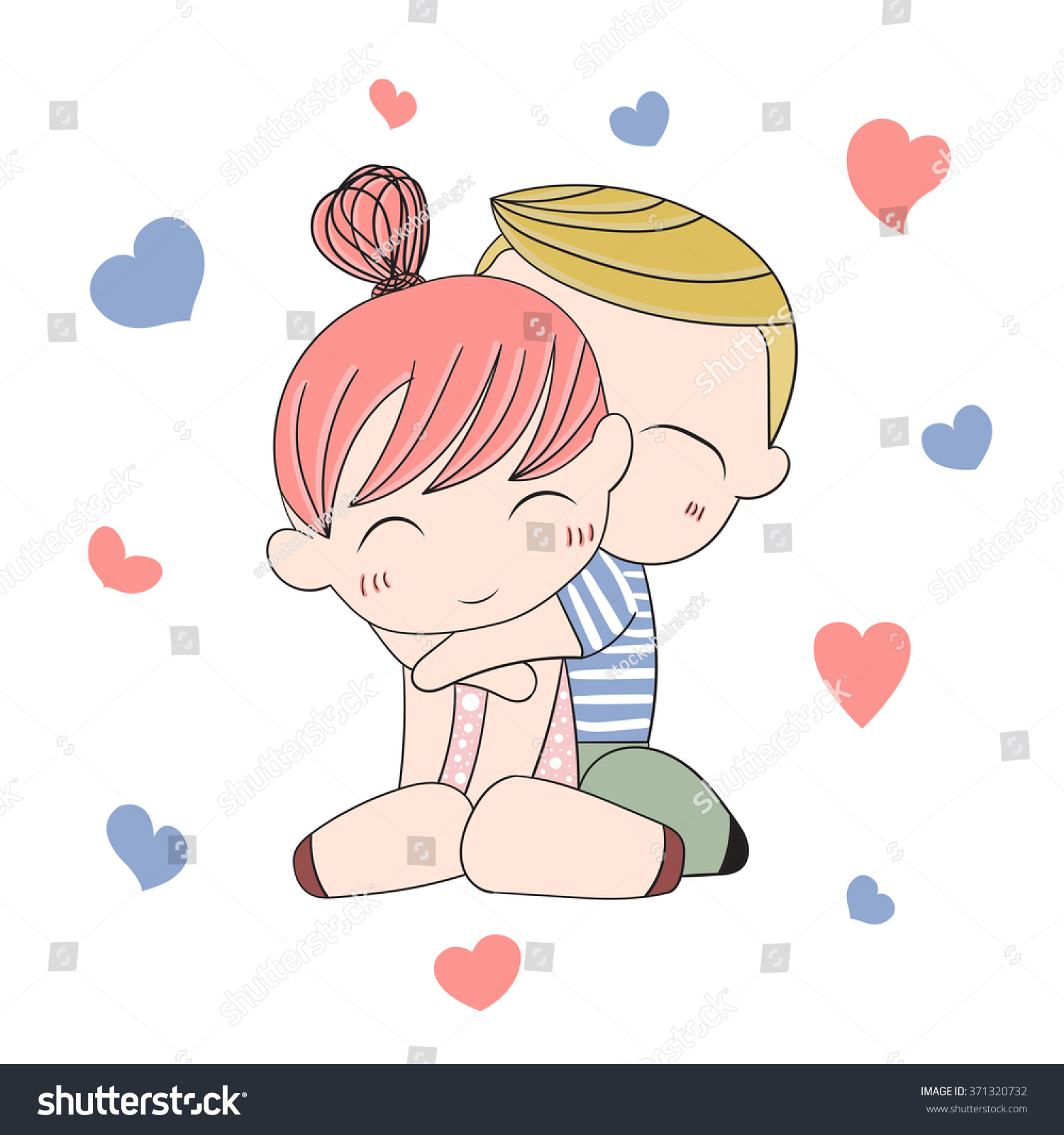 Romantic Concept Loving Boy Girl Cute Stock Vector Royalty Free