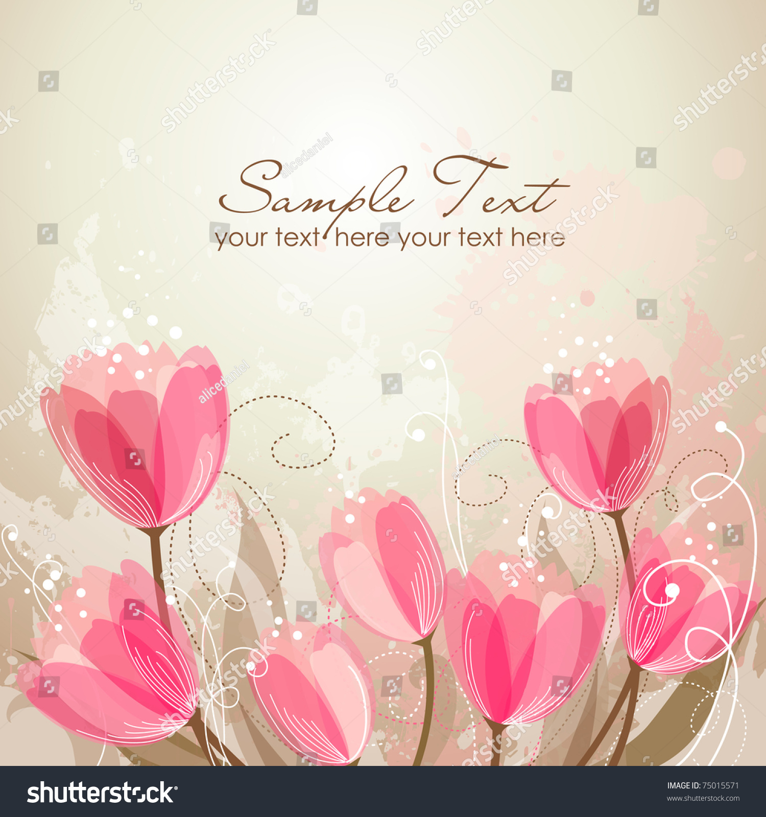 Romantic Flower Background Stock Vector Illustration 75015571 ...