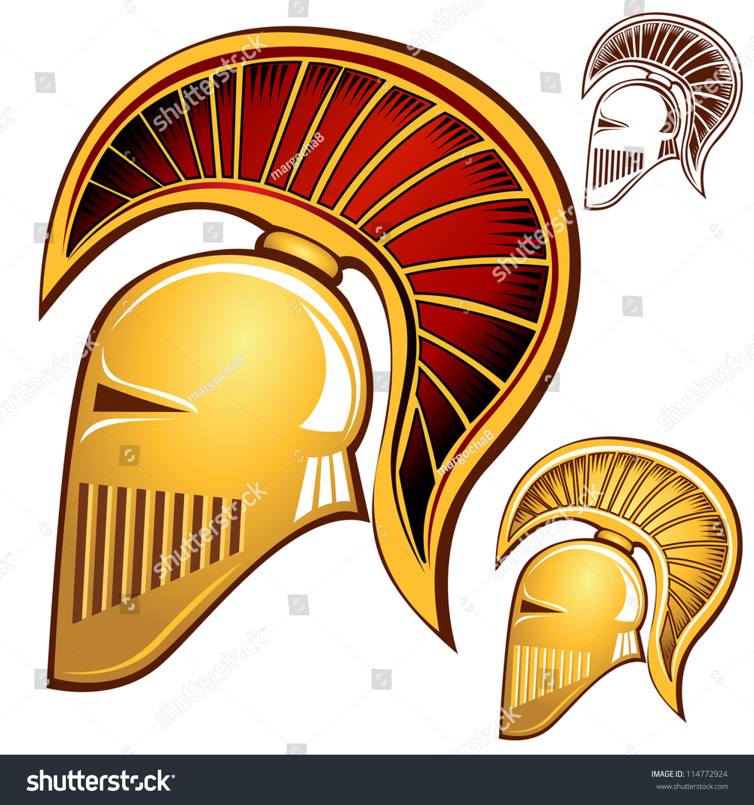 Rome Gladiator Helmet Stock Vector Illustration 114772924 : Shutterstock