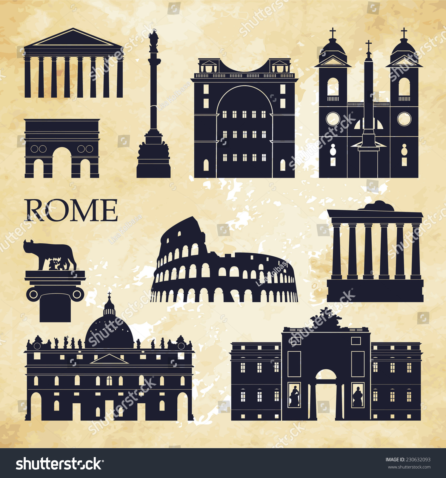 Rome. Vector Illustration - 230632093 : Shutterstock