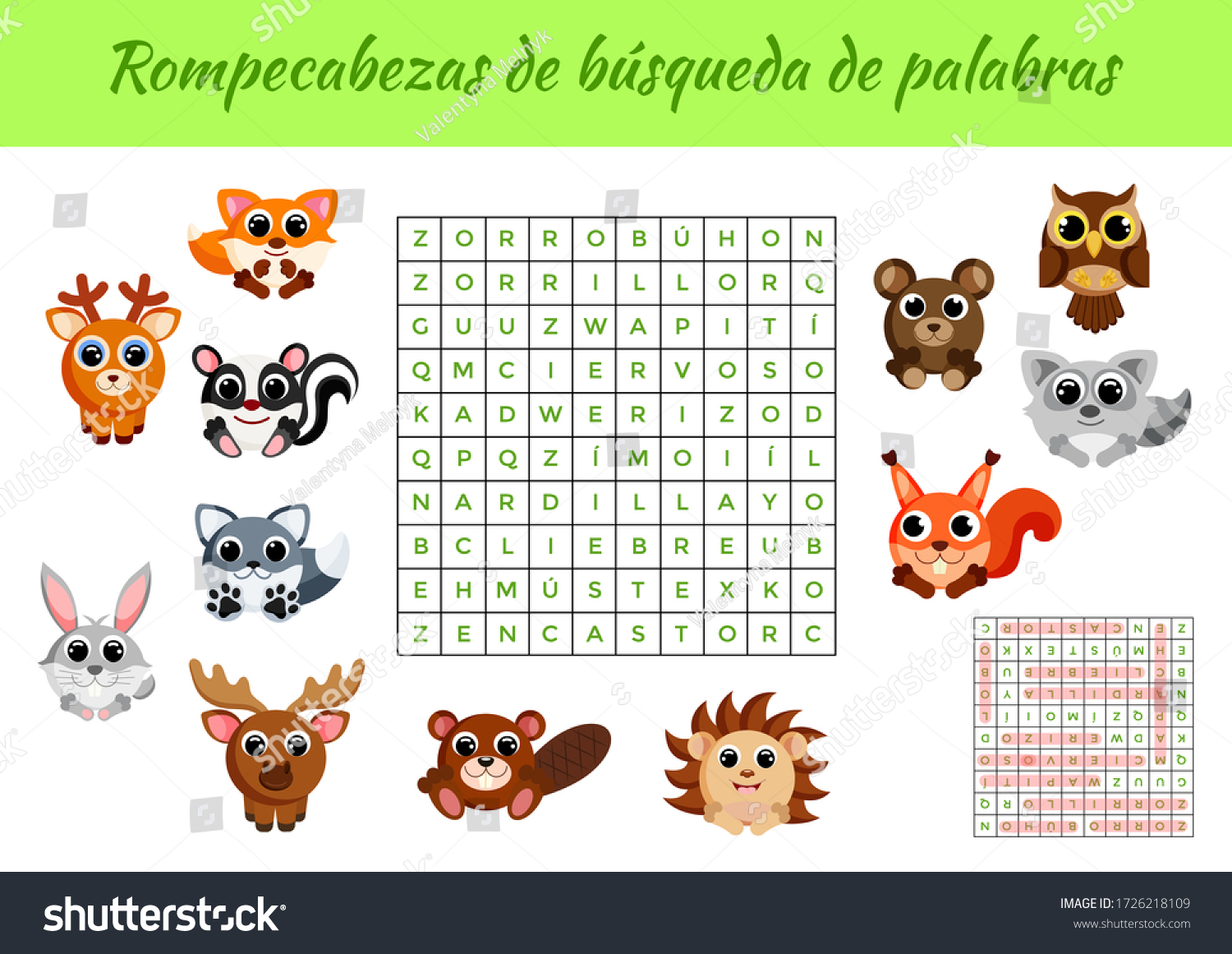 Rompecabezas De De Palabras Word Search Stock Vector (Royalty Free ...