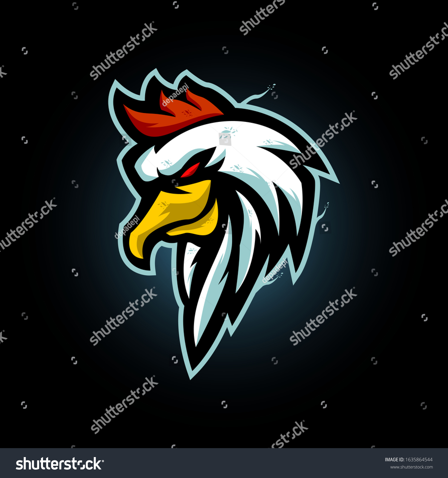 Rooster E Sports Logo Design Gaming Stock Vector Royalty Free