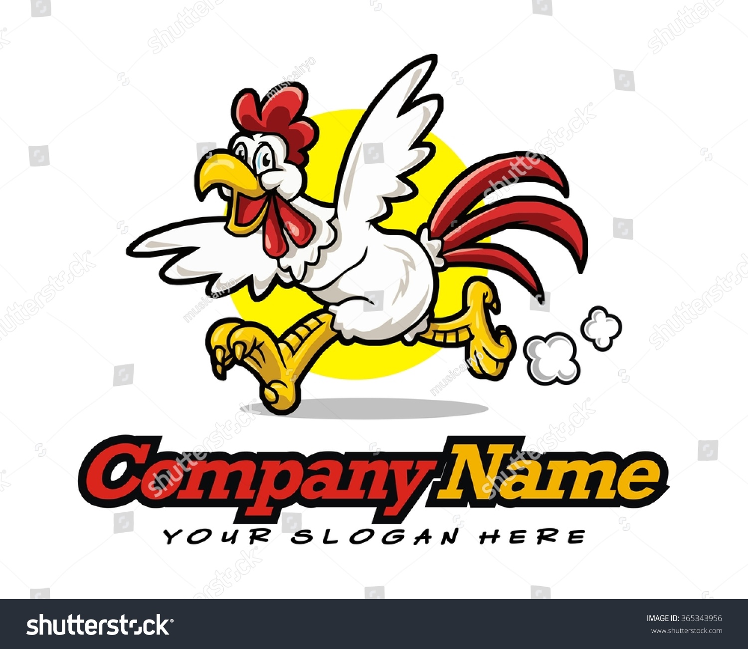 Rooster Run Logo Stock Vector Illustration 365343956 : Shutterstock