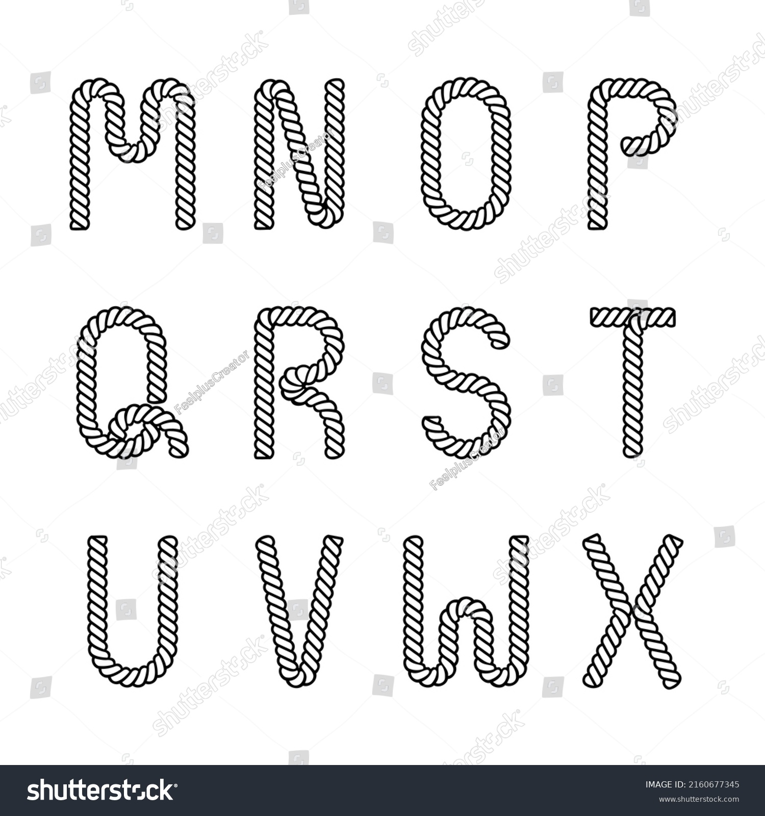 Rope Alphabet Modern Style Design Vector Stock Vector (Royalty Free ...