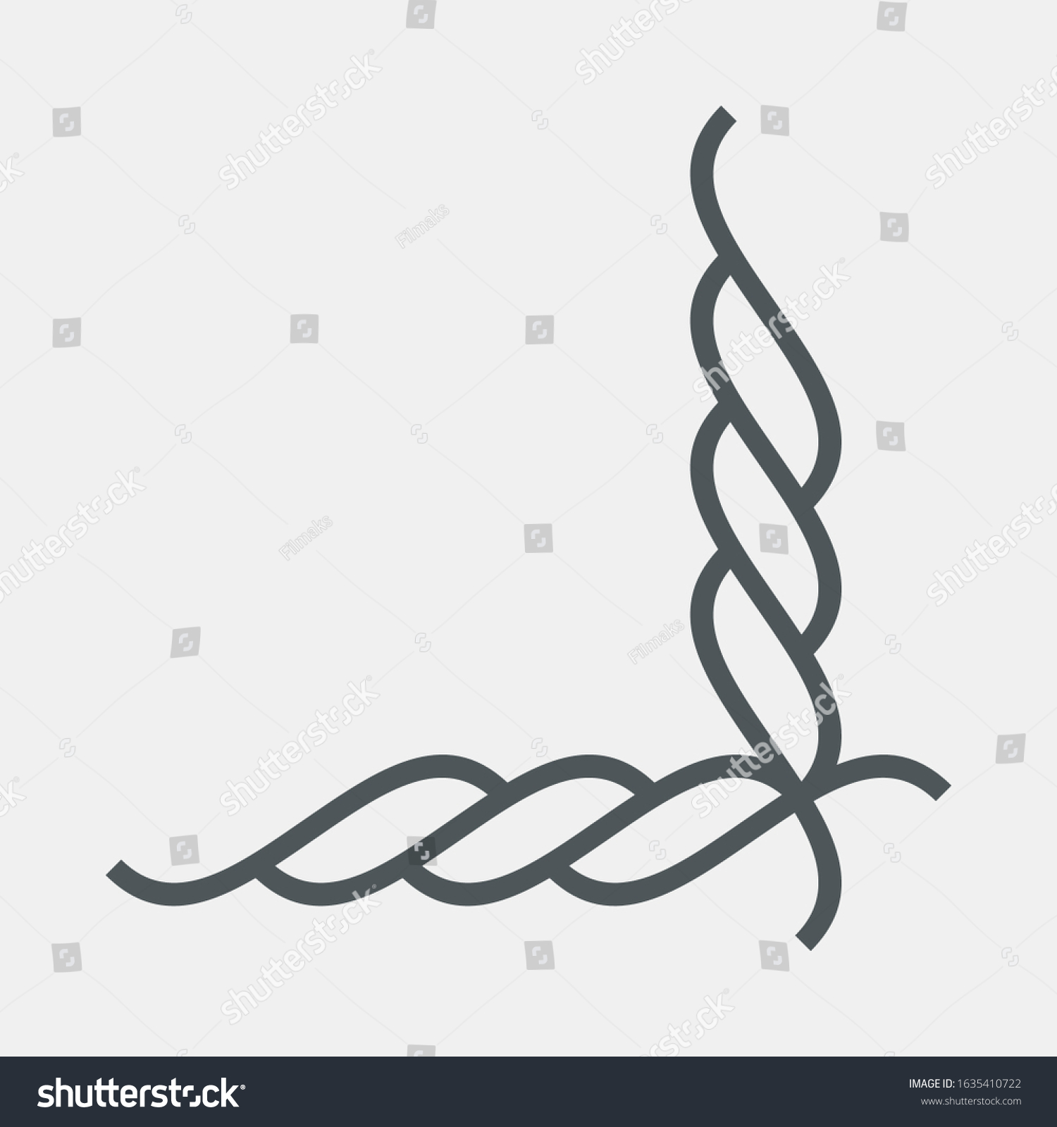SVG of Rope cord frame corner pattern ornamental decoration element vector svg