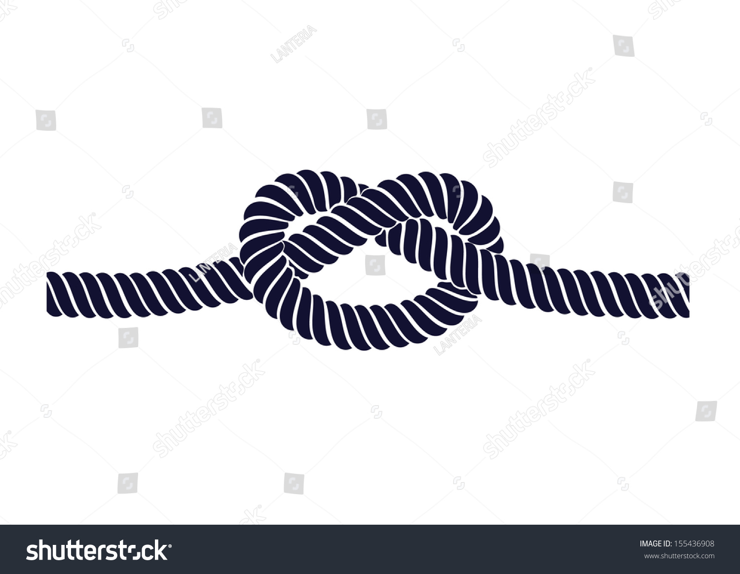 Rope Knot On A White Background Stock Vector Illustration 155436908 ...