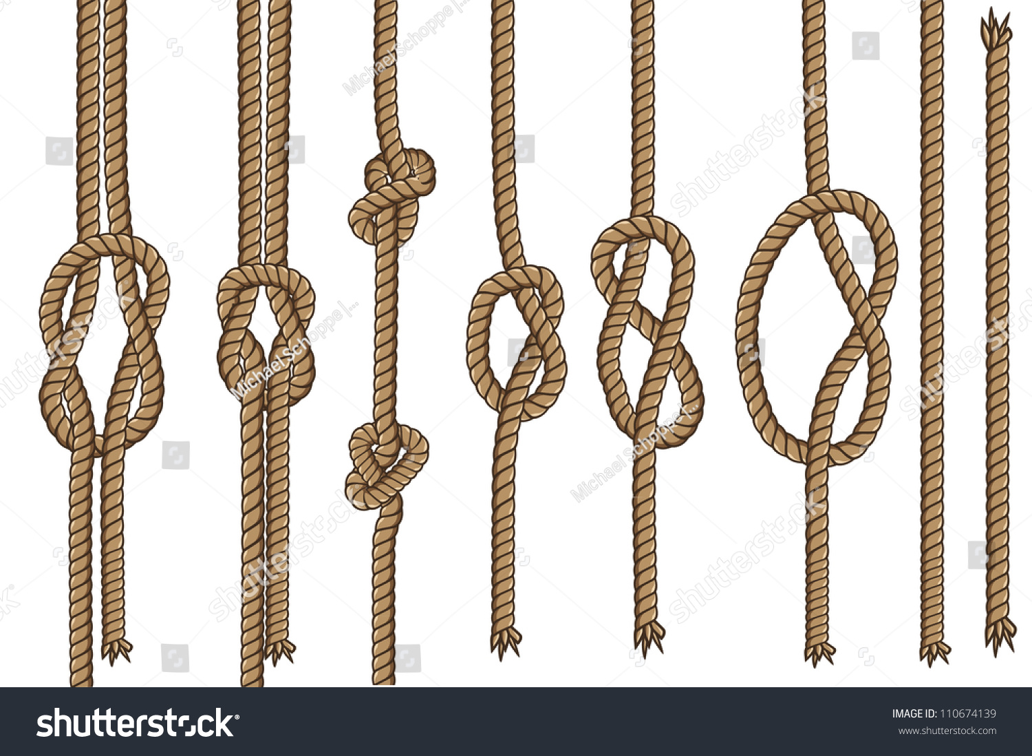 Rope Different Knots Part 1 Illustration Stock Vector (Royalty Free