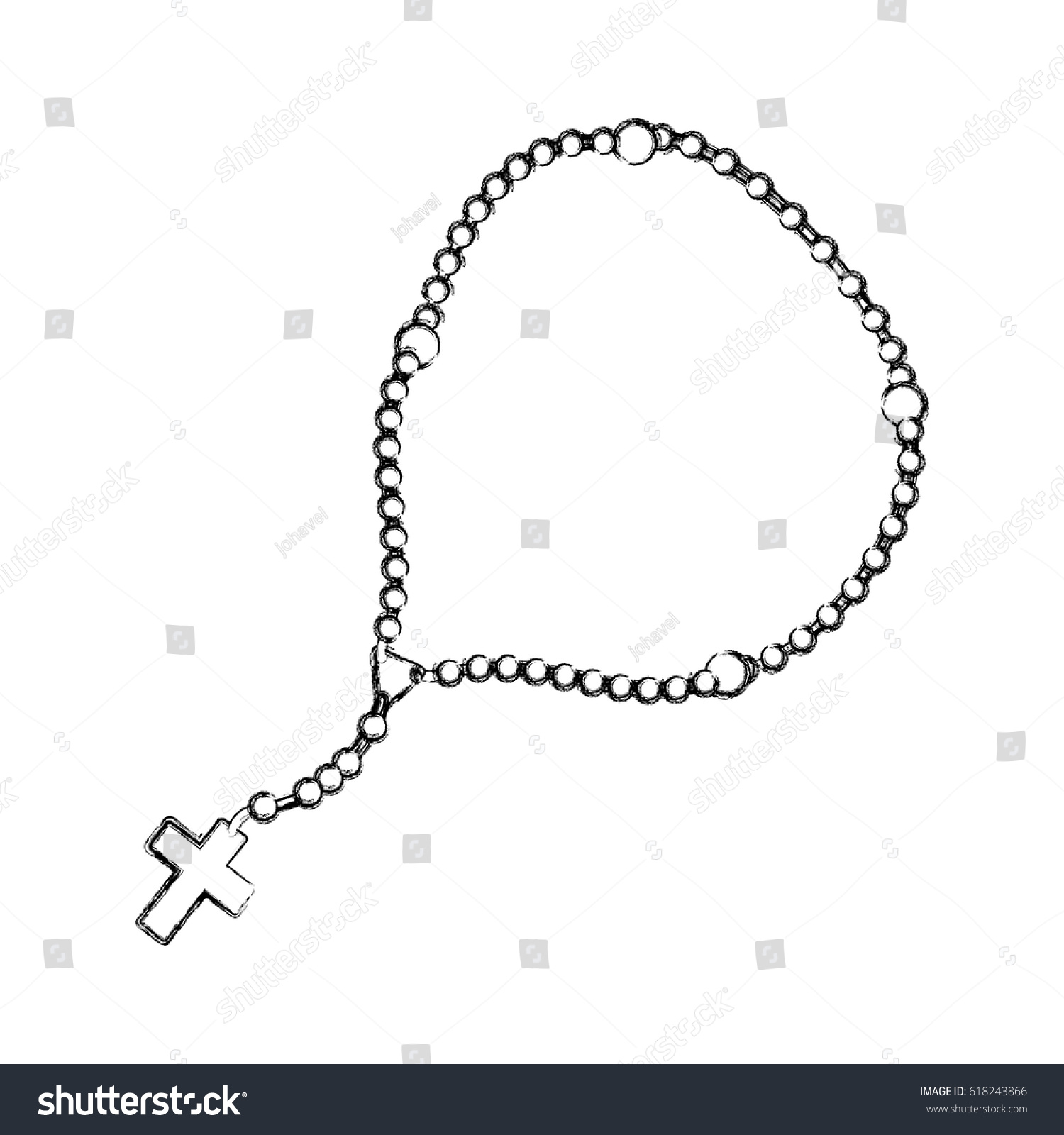 Rosary Catholic Faith Stock Vector (Royalty Free) 618243866