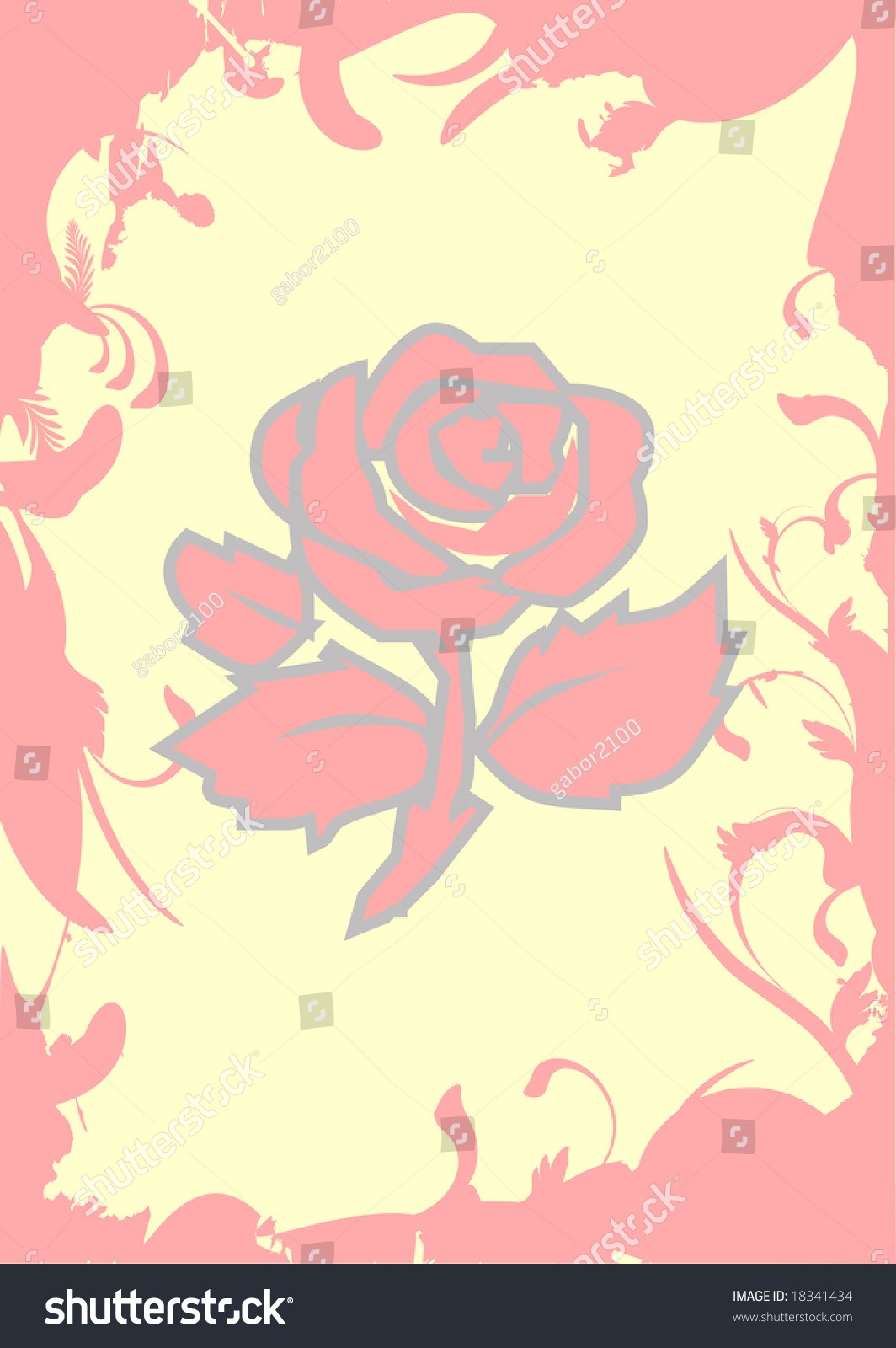 Rose Background Template Vector Illustration Stock Vector Royalty Free