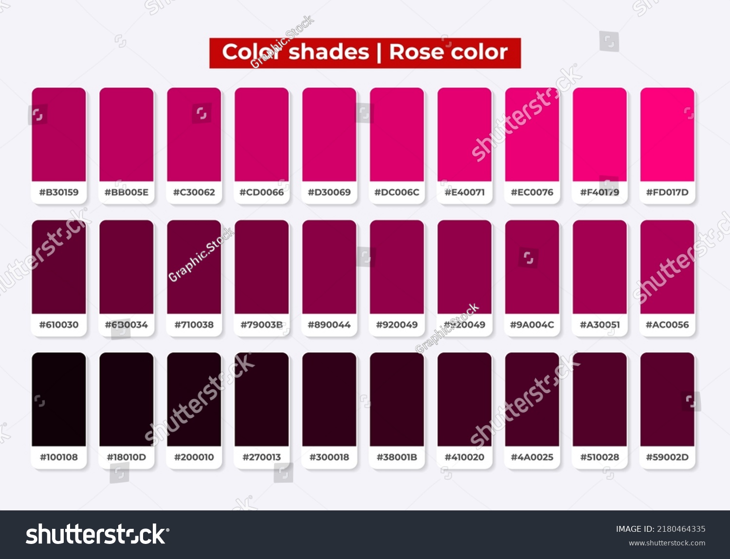 Rose Color Palette Rgb Hex Color Stock Vector (Royalty Free) 2180464335 ...