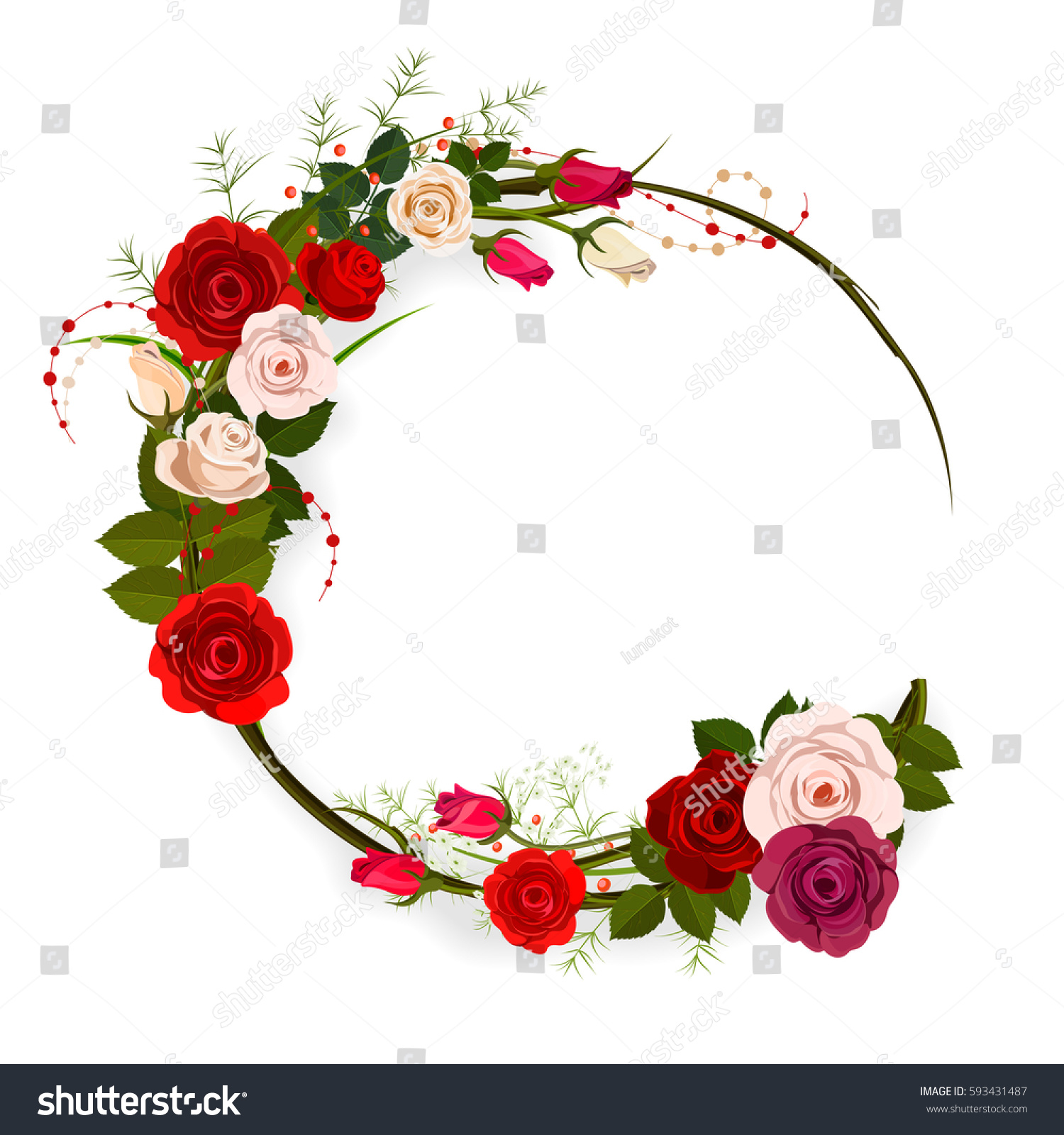 Rose Frame Background Circle Floral Frame Miscellaneous