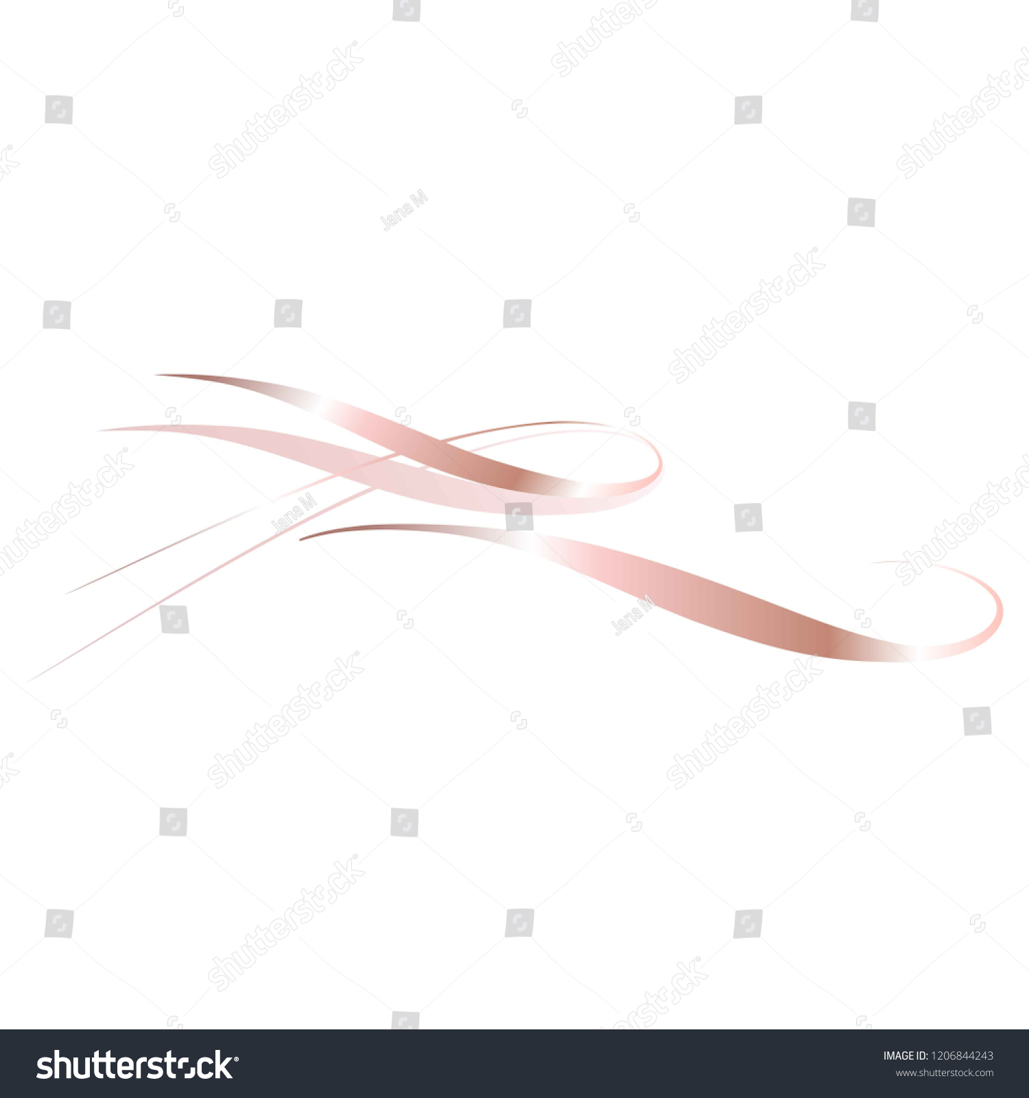 Rose Gold Letter R On White Stock Vector (Royalty Free) 1206844243