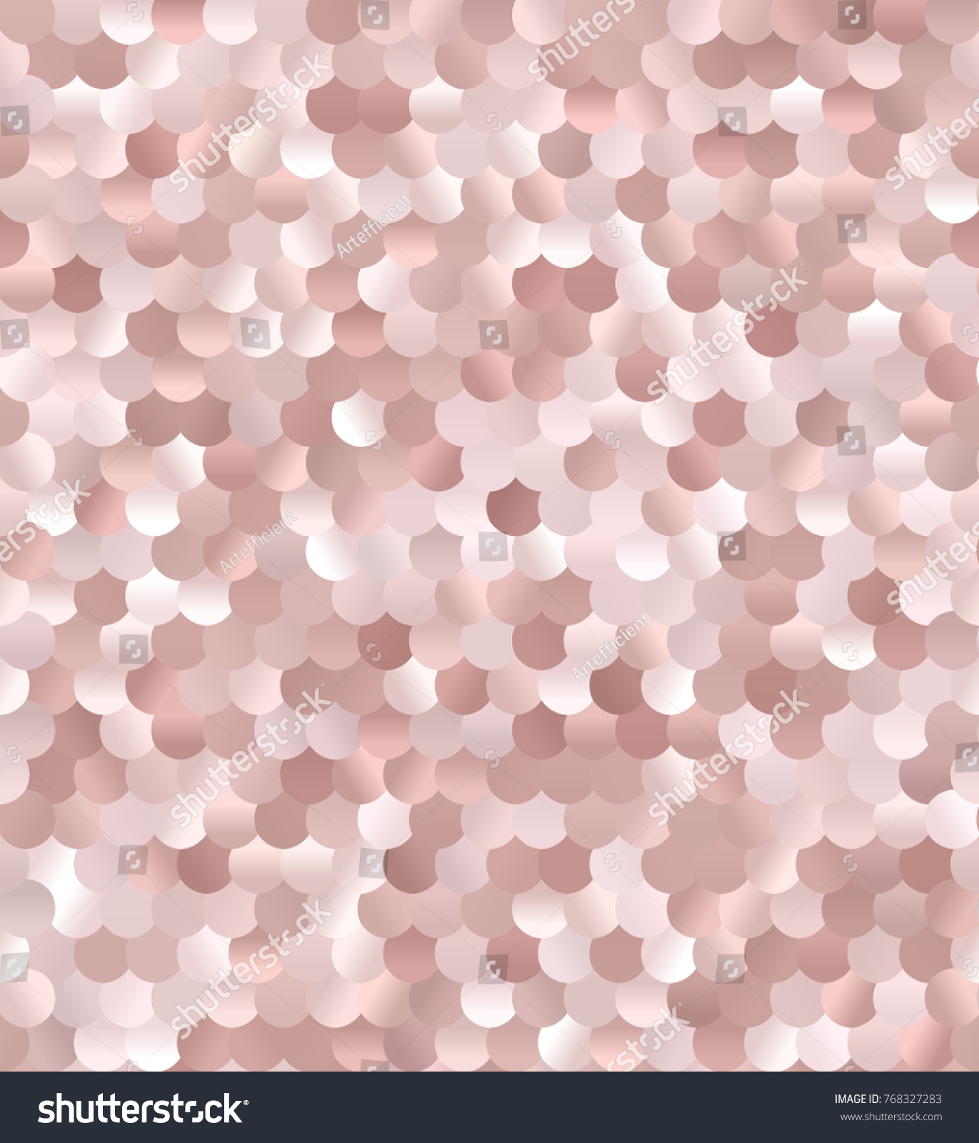 SVG of Rose Gold Sequin Scales Seamless Vector Pattern. Pastel Pink Glitter Texture. Shiny Reflective Spangles Bead Background. Pattern Tile Swatch Included. svg