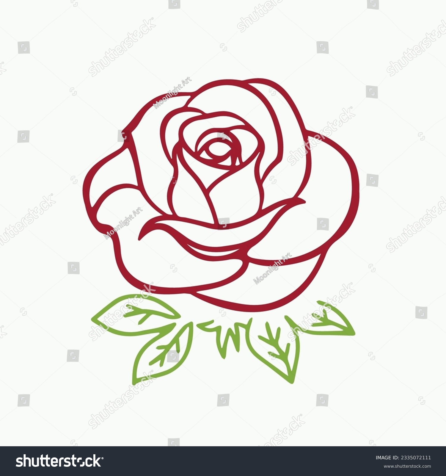 SVG of Rose Line Art Svg, Rose, Line Art, Floral Decoration Svg, Flowers, Rose Floral, Nature, Cricut Cut Files, Silhouette Svg, Svg Files for Cricut svg