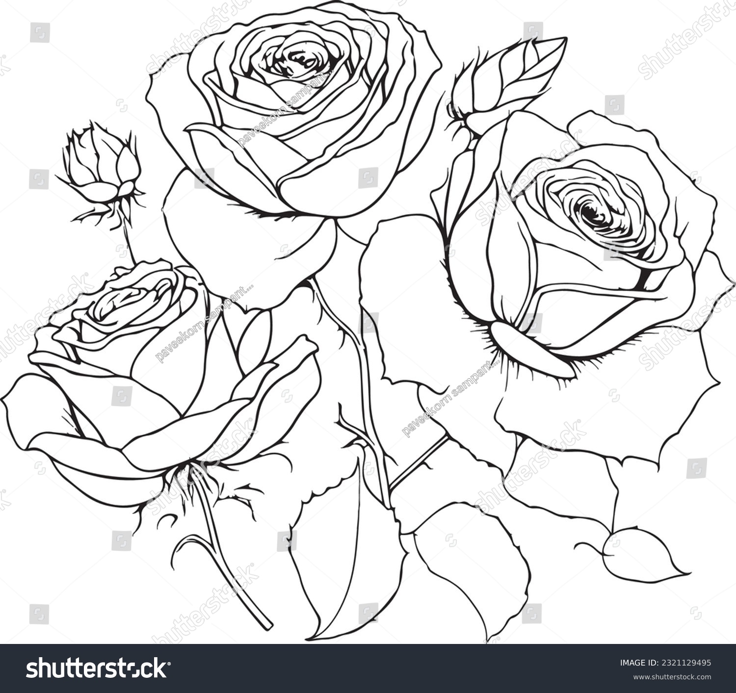 SVG of Rose Svg, Flower Download Svg Png Cut file, Rose Clipart download, wedding gift, Rose Flower svg, download, Cricut svg silhouette svg