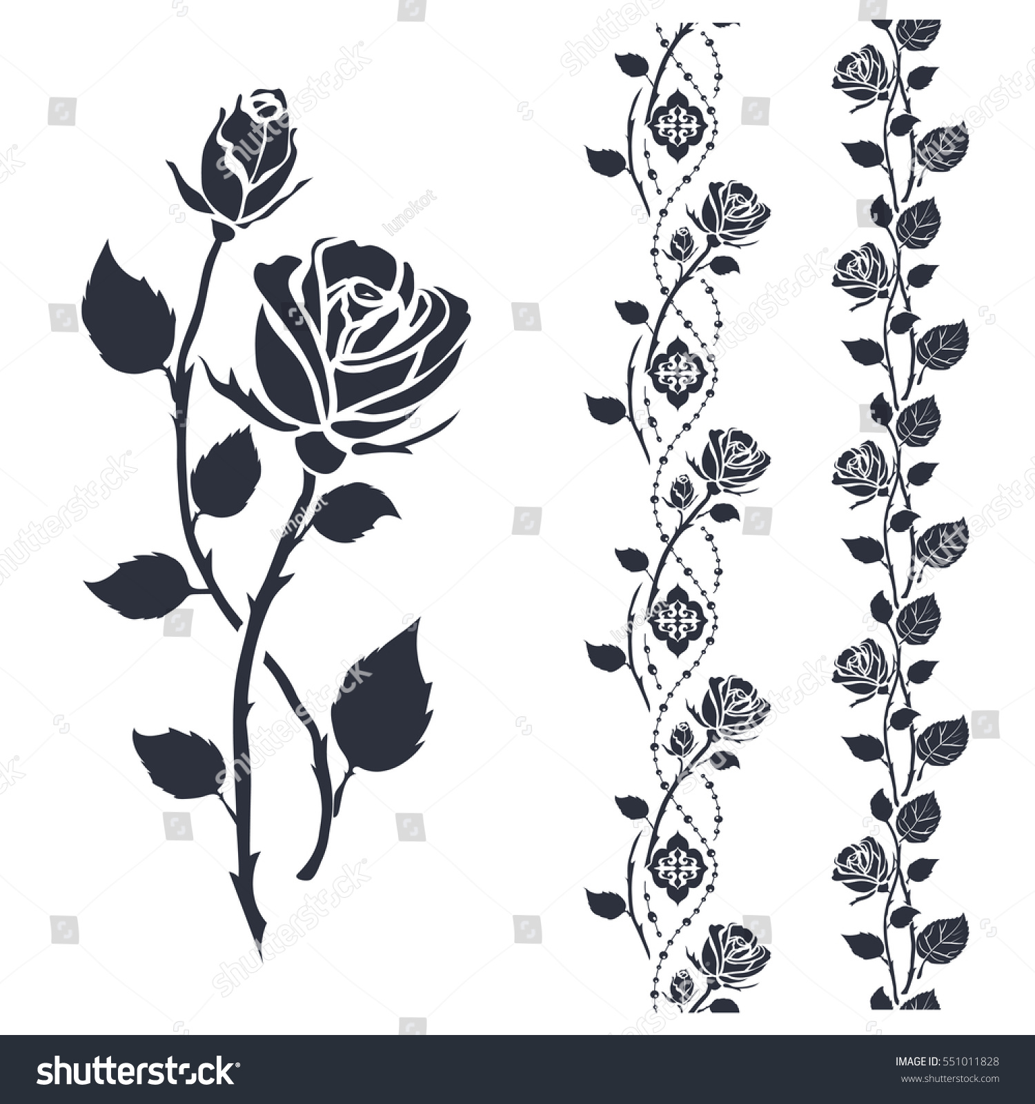 rose tattoo art black silhouette isolated stock vector 551011828 rose tattoo art black silhouette isolated stock vector 551011828