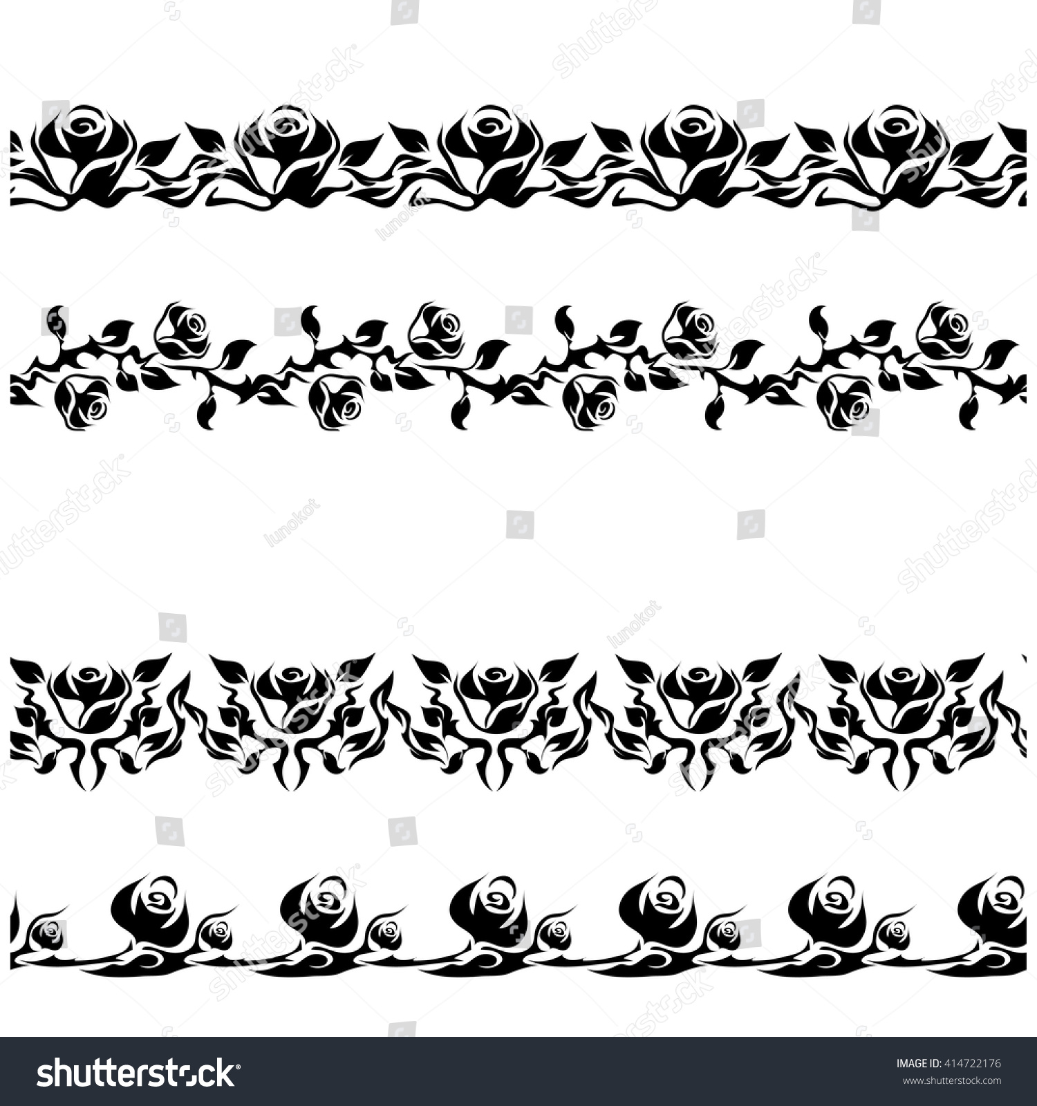 Rose Tattoo Stencil Lace Pattern Brushes Stock Vector 414722176 ...
