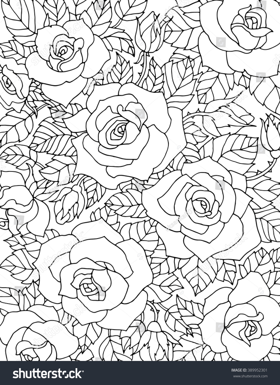 Roses Flowers Floral Pattern Background Vector Stock Vector (Royalty ...