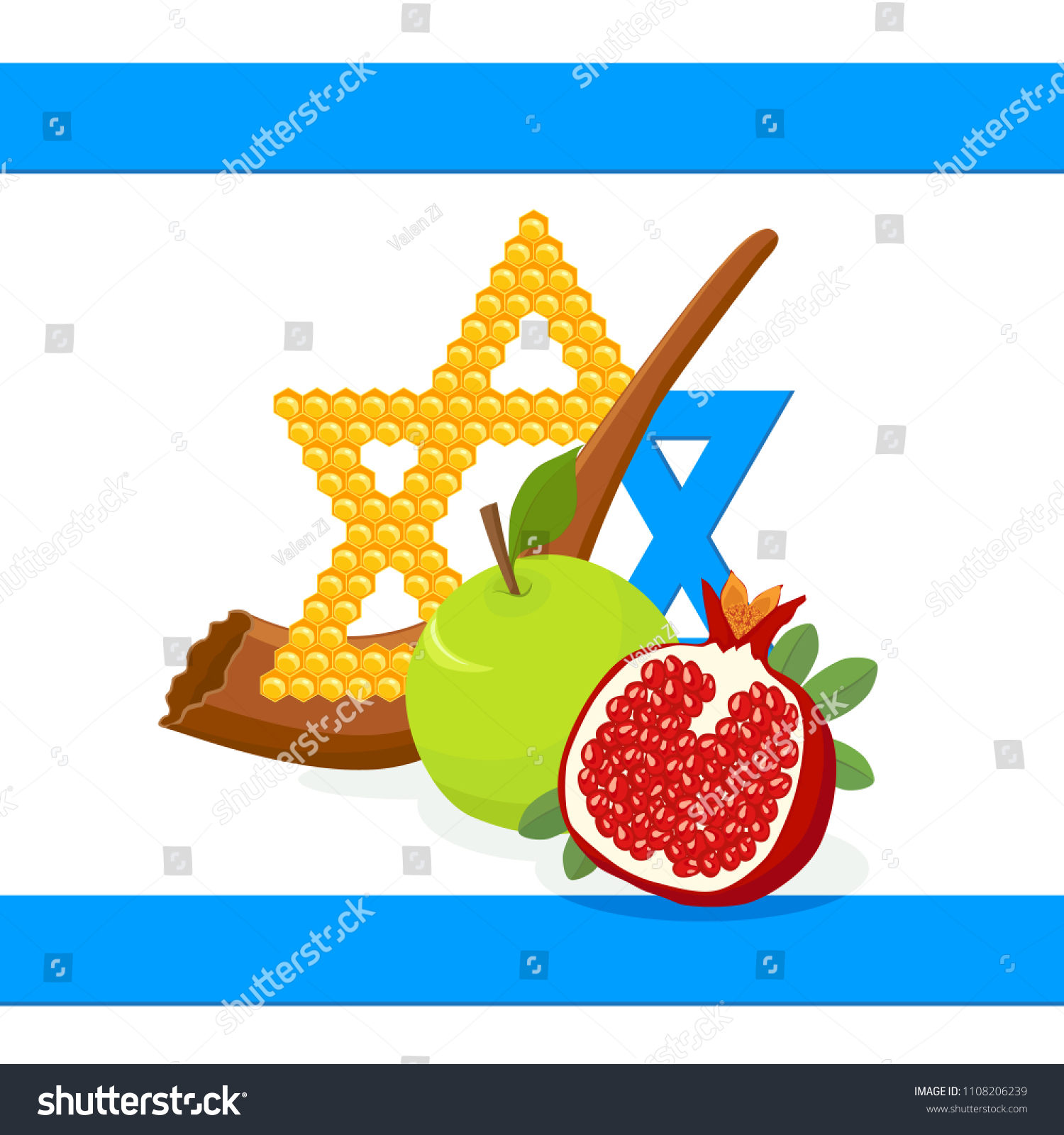 Rosh Hashanah Jewish New Year Greeting Stock Vector (royalty Free 