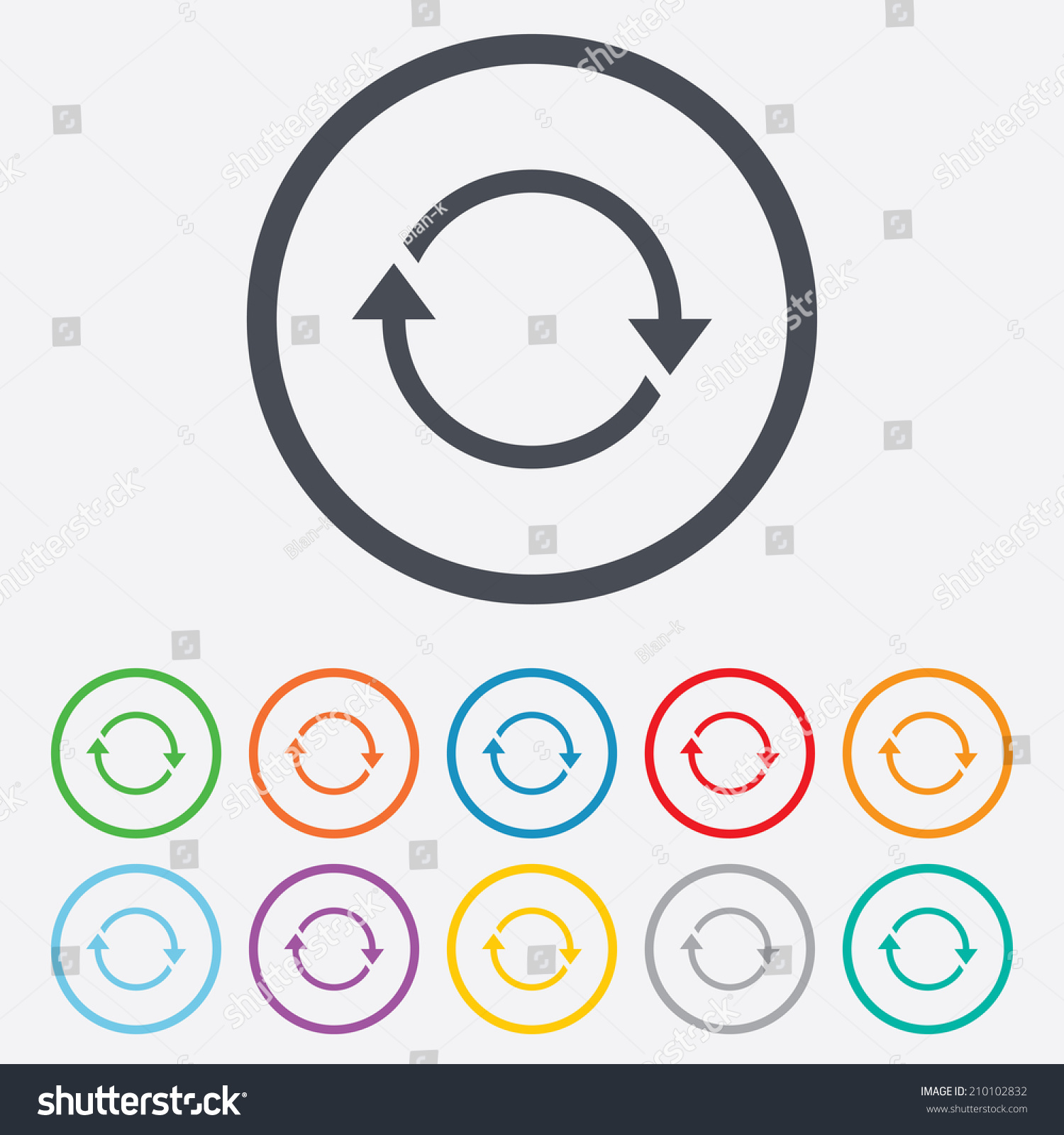 Rotation Icon. Repeat Symbol. Refresh Sign. Round Circle Buttons With ...