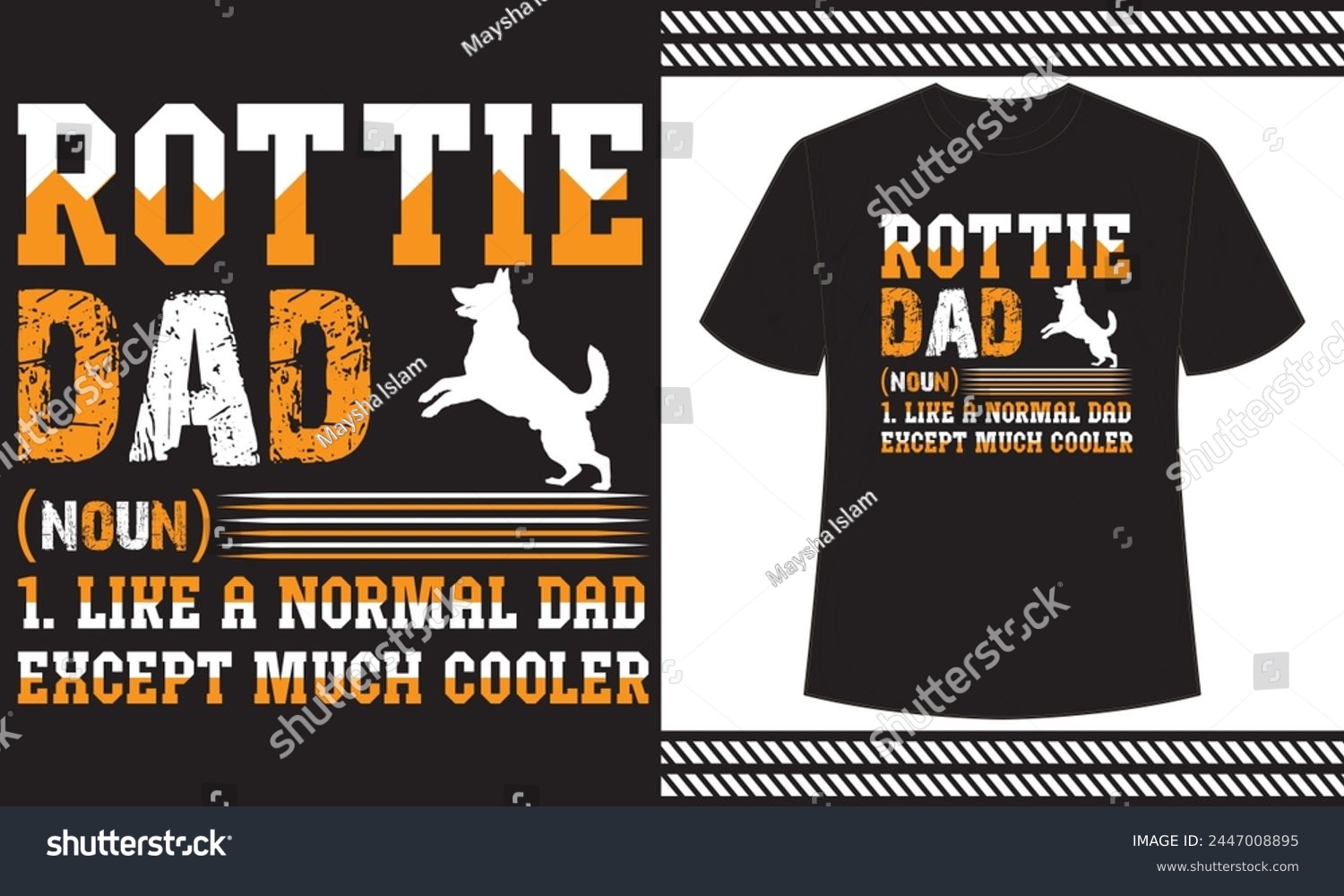 SVG of rottie dad noun like a normal dad except much cooler t shirt design svg