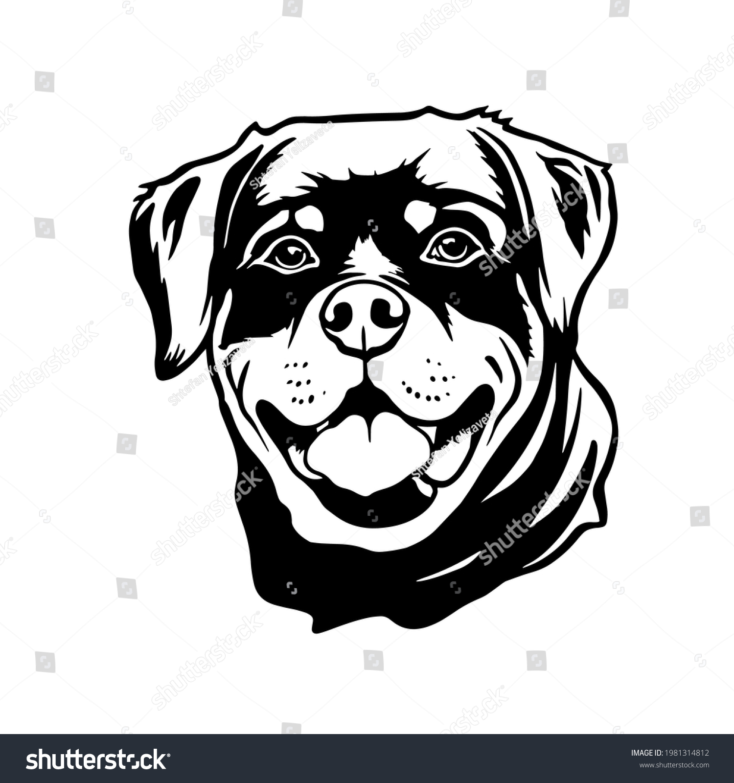 SVG of Rottweiler dog Head. Vector illustration svg