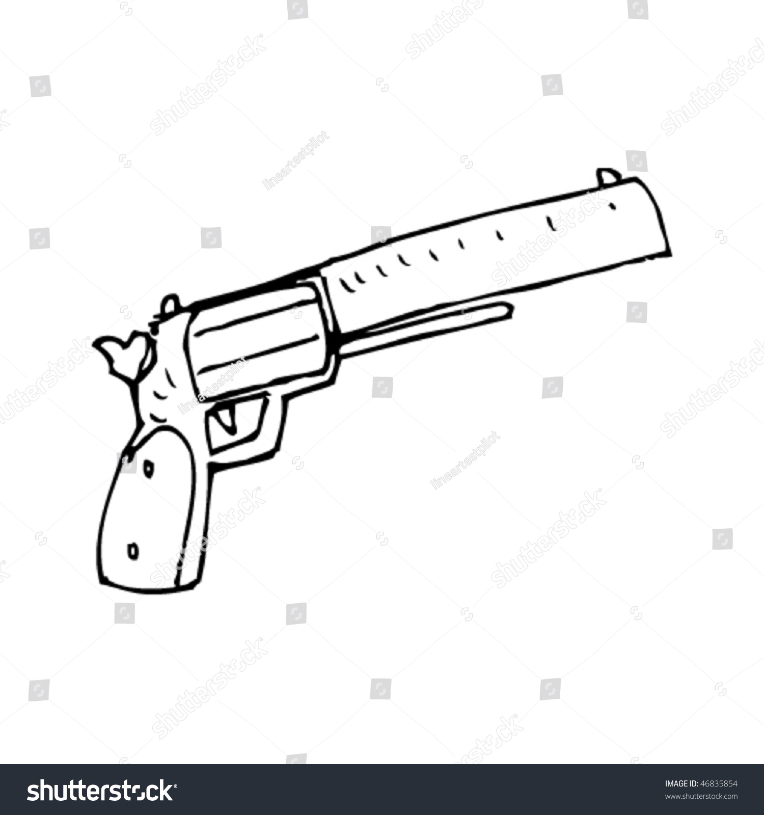 Line Art Gun : Rough line drawing gun stock vector shutterstock