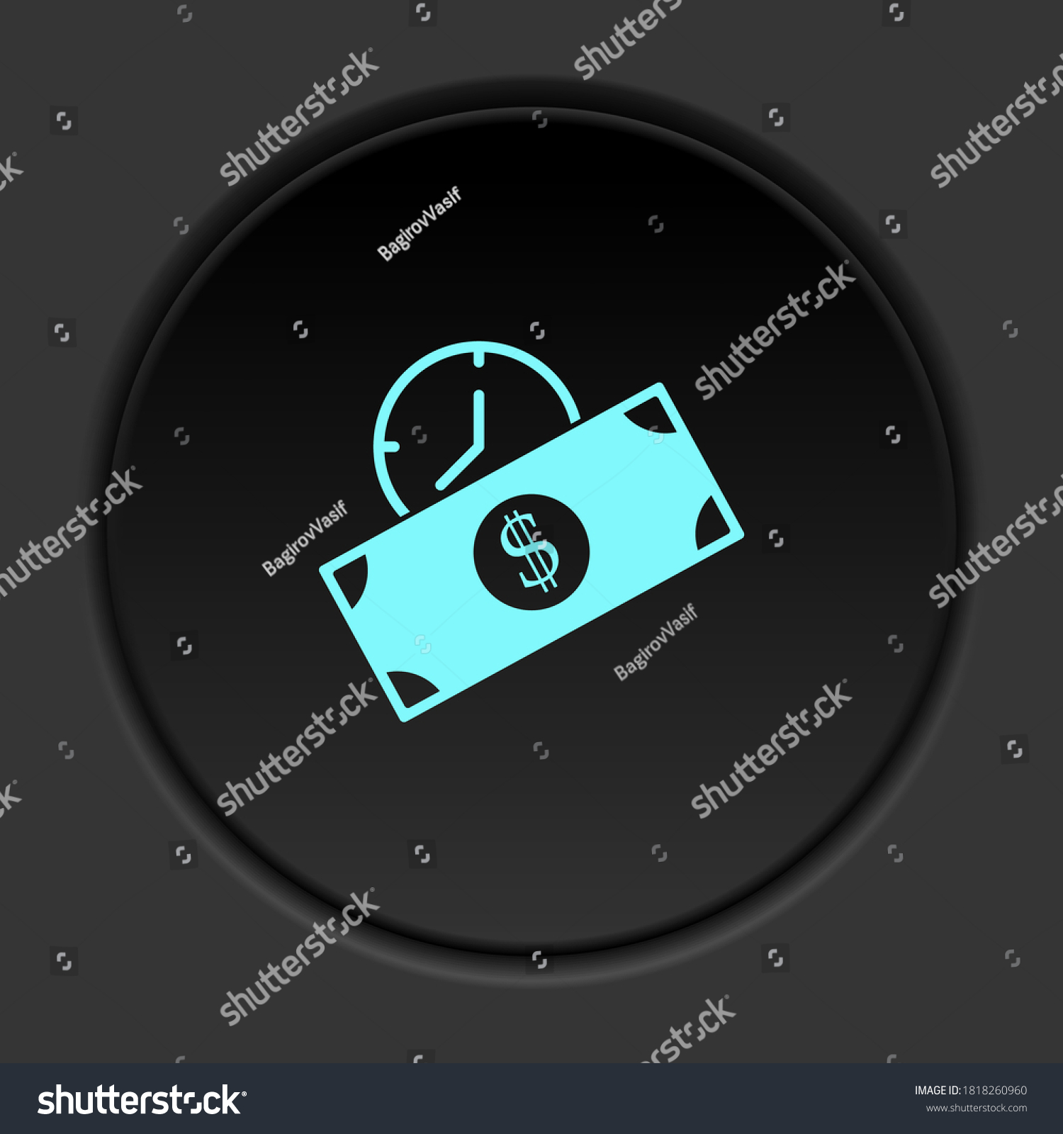 Round Button Icon Banking Clock Button Stock Vector (Royalty Free ...
