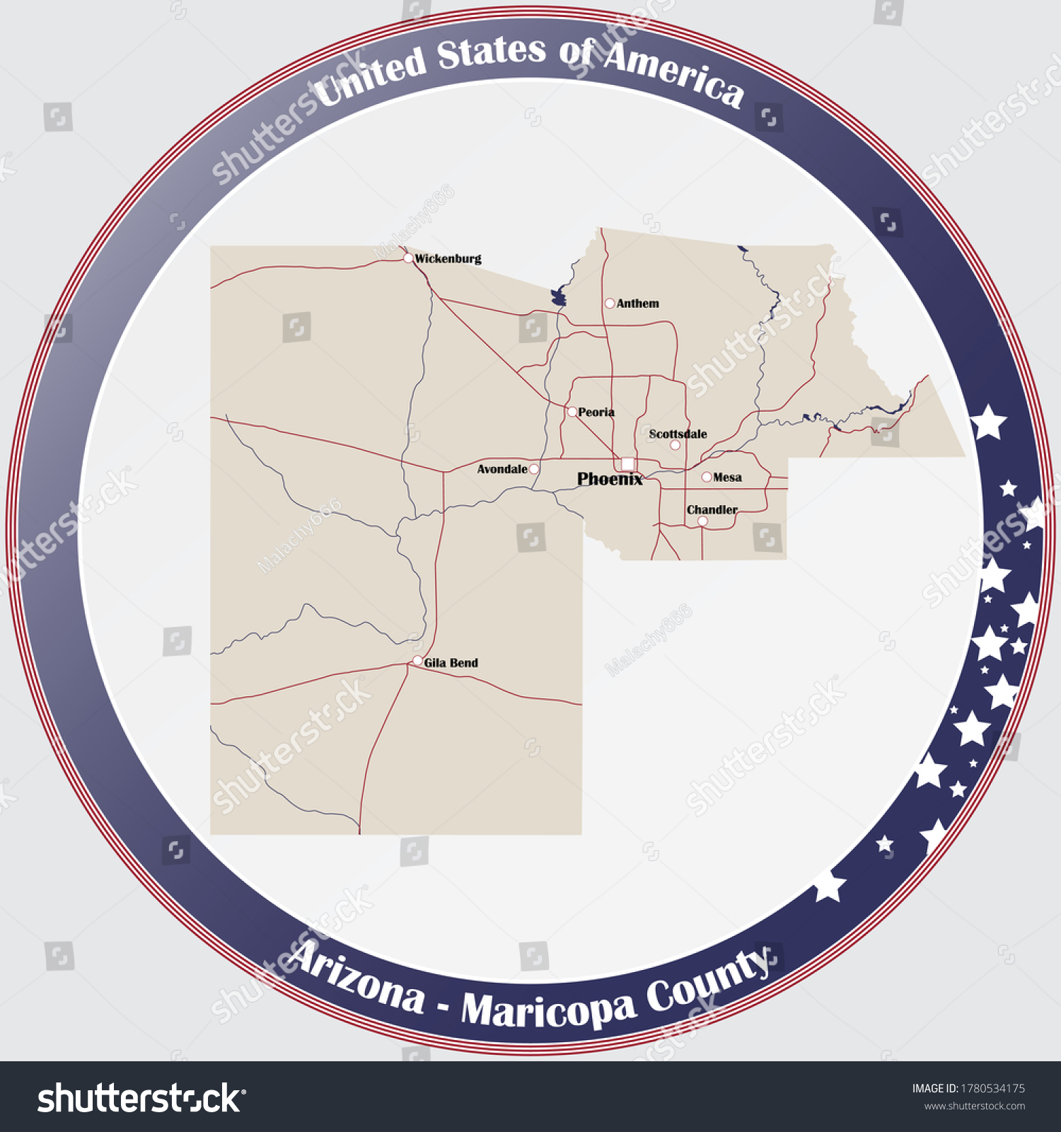 96 Maricopa county map Images, Stock Photos & Vectors Shutterstock