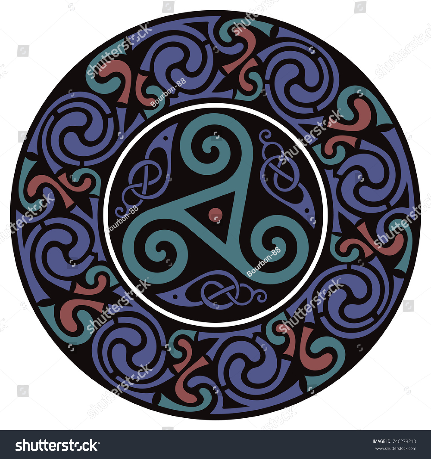 Round Celtic Design Celtic Mandala Isolated Stock Vector (Royalty Free ...