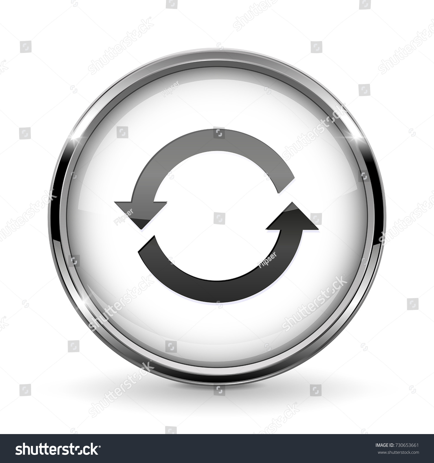 Download Round 3d Button Metal Frame Refresh Stock Vector Royalty Free 730653661