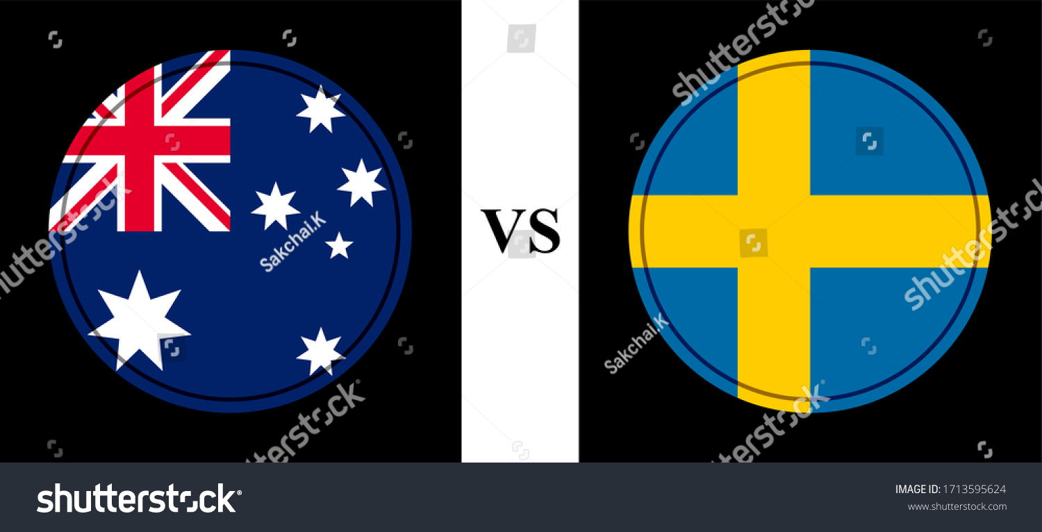 Round Flags Icons Australia Vs Sweden Stock Vector Royalty Free 1713595624