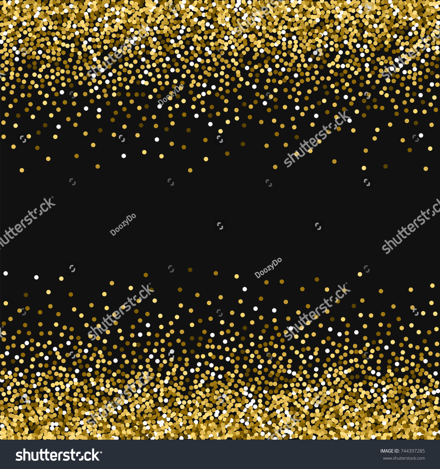 Round Gold Glitter Scattered Border On Stock Vector (Royalty Free ...