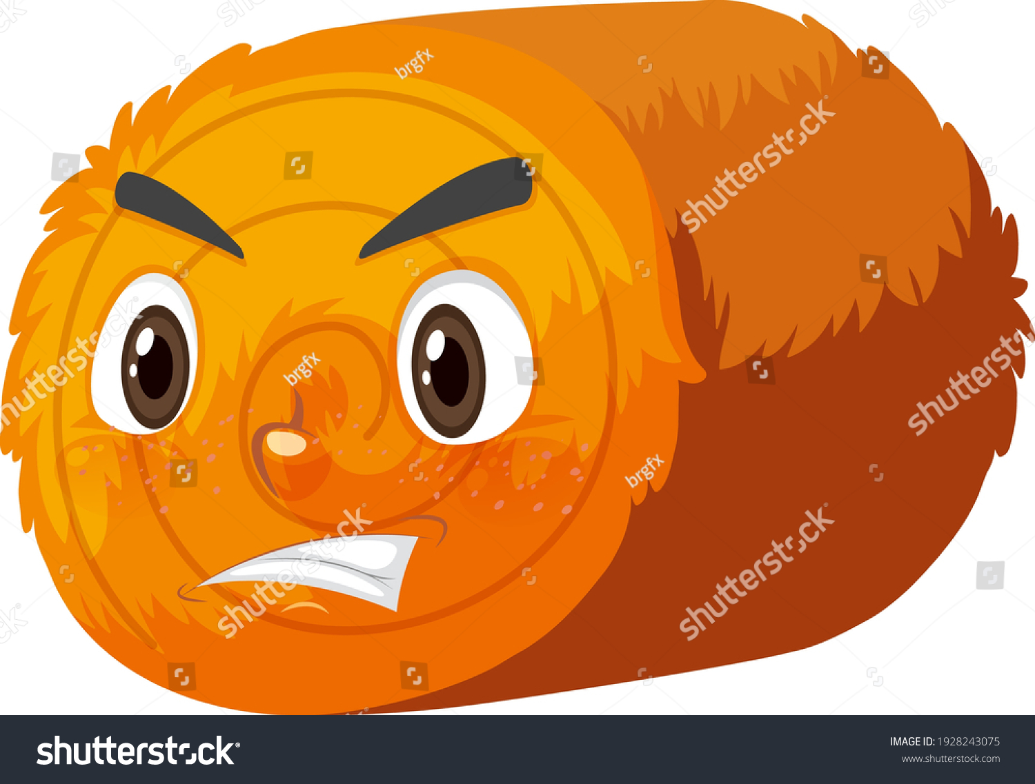 Round Hay Bale Cartoon Character Facial Stock Vector (Royalty Free ...