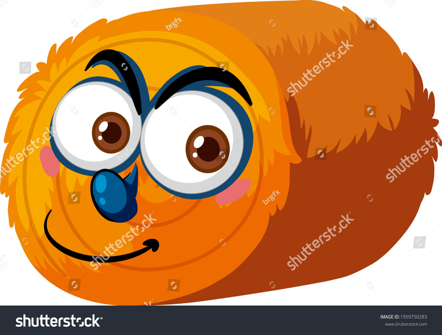 Round Hay Bale Cartoon Character Facial Stock Vector (Royalty Free ...