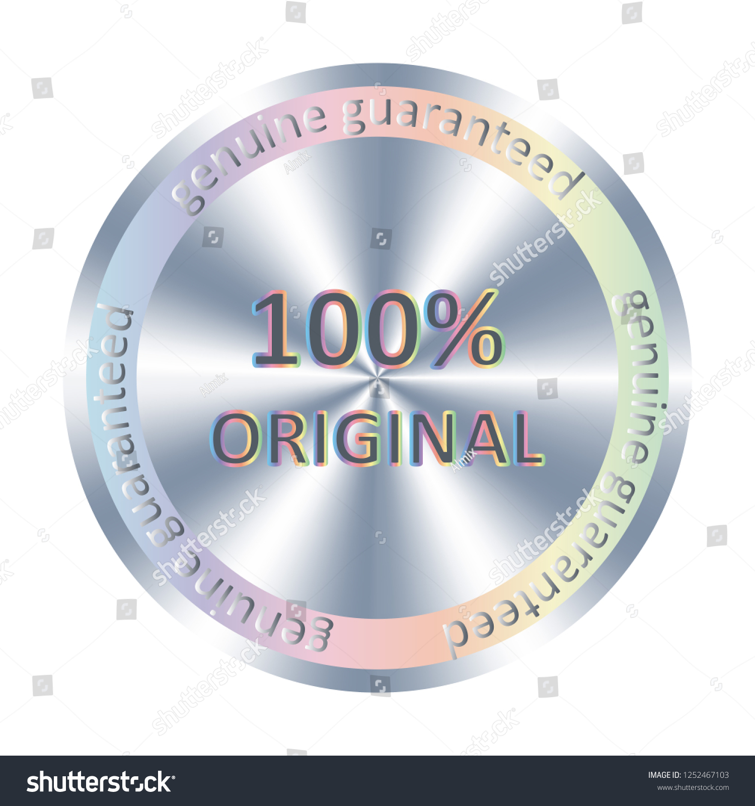 Round Hologram Realistic Sticker Vector Element Stock Vector (Royalty ...