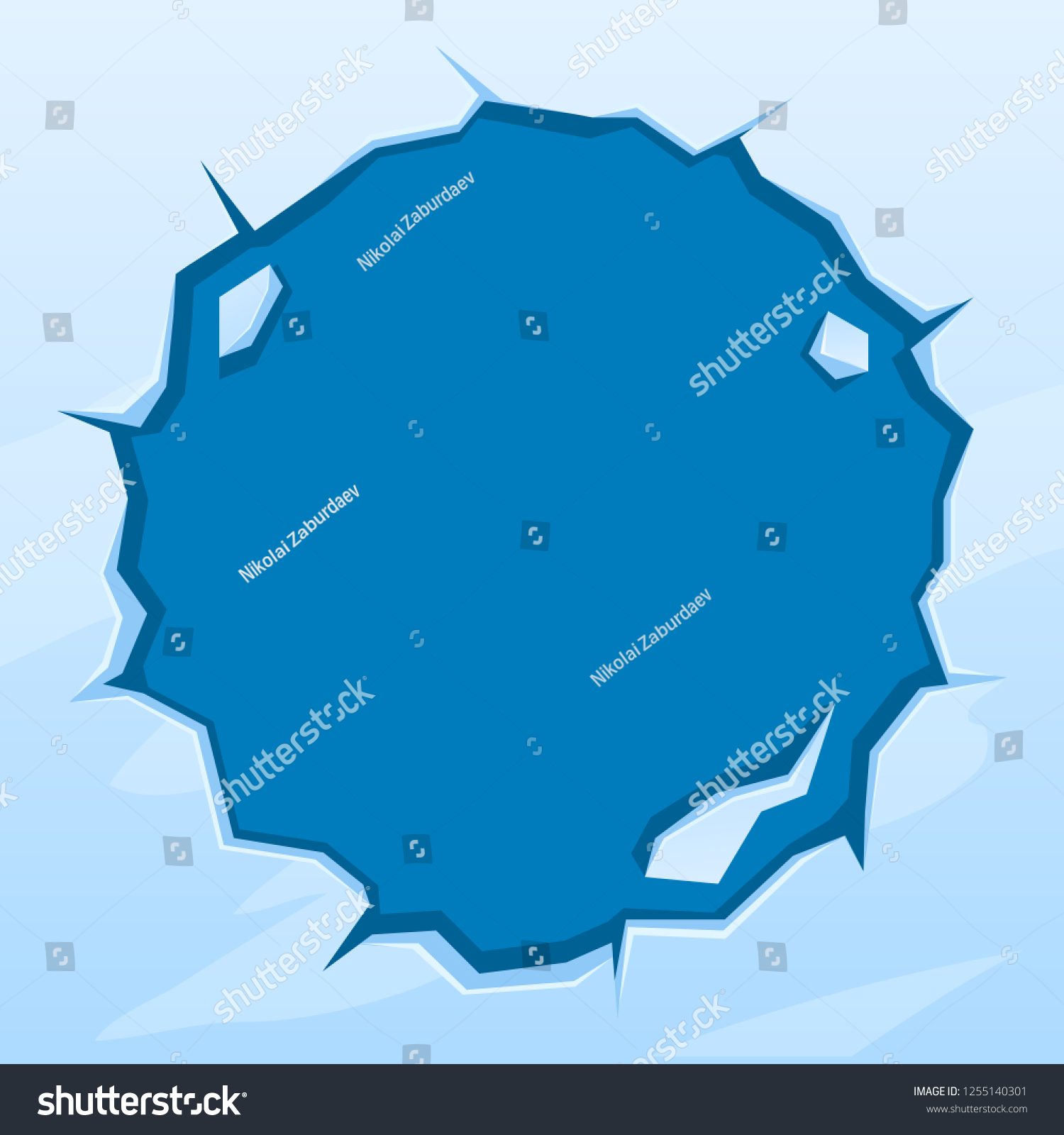 Round Ice Frame Icehole Winter Design Stock Vector (Royalty Free ...